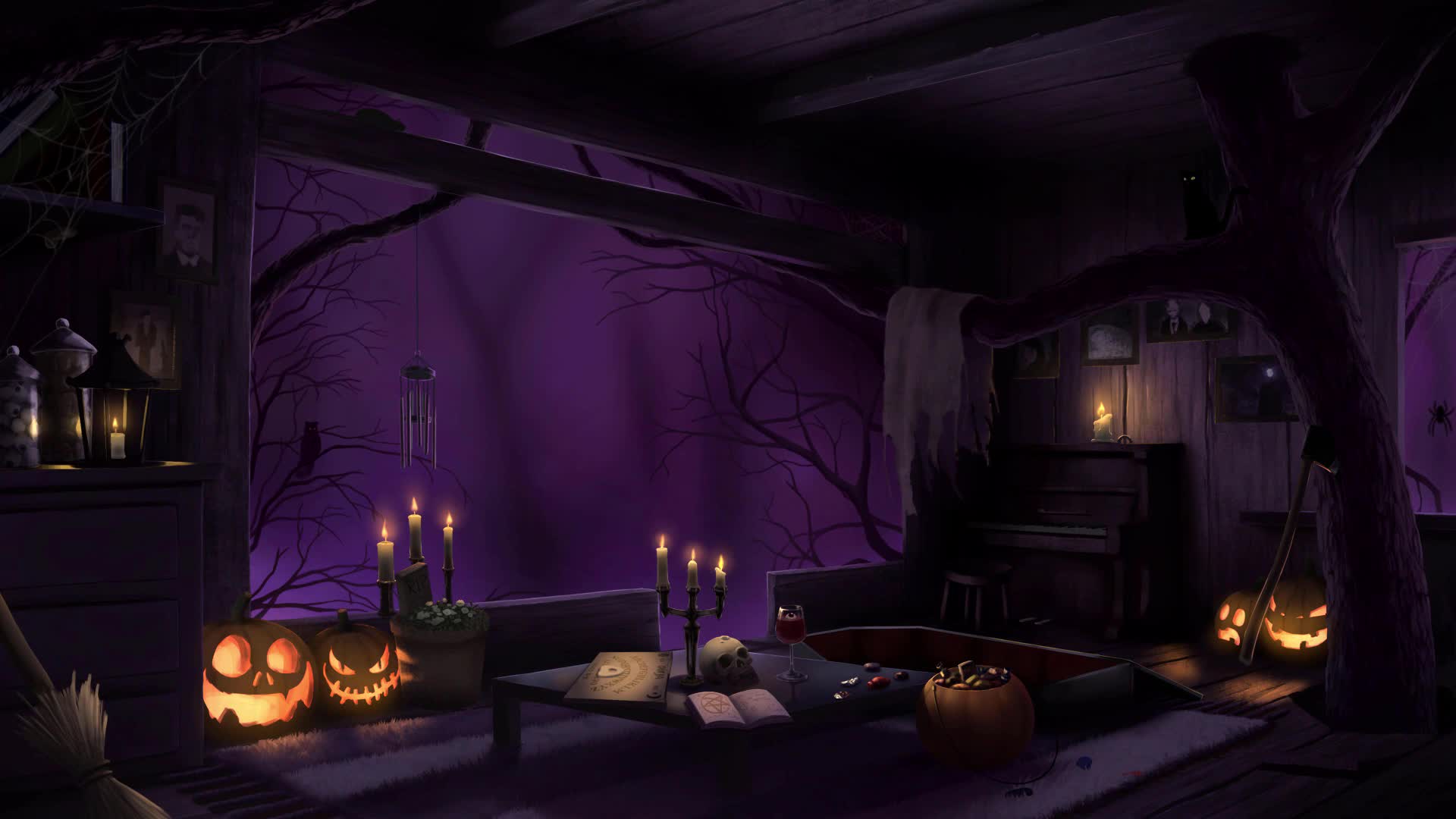 Treehouse Halloween Live Wallpaper