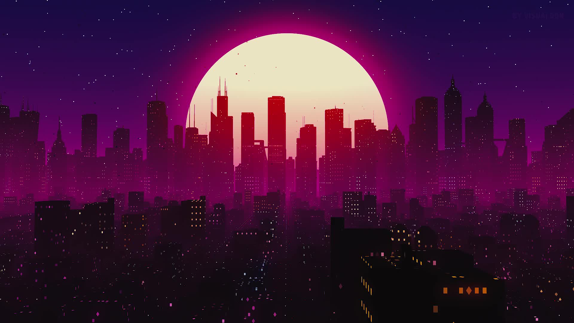 Retrowave - Space Beach Live Wallpaper | 1920x1080