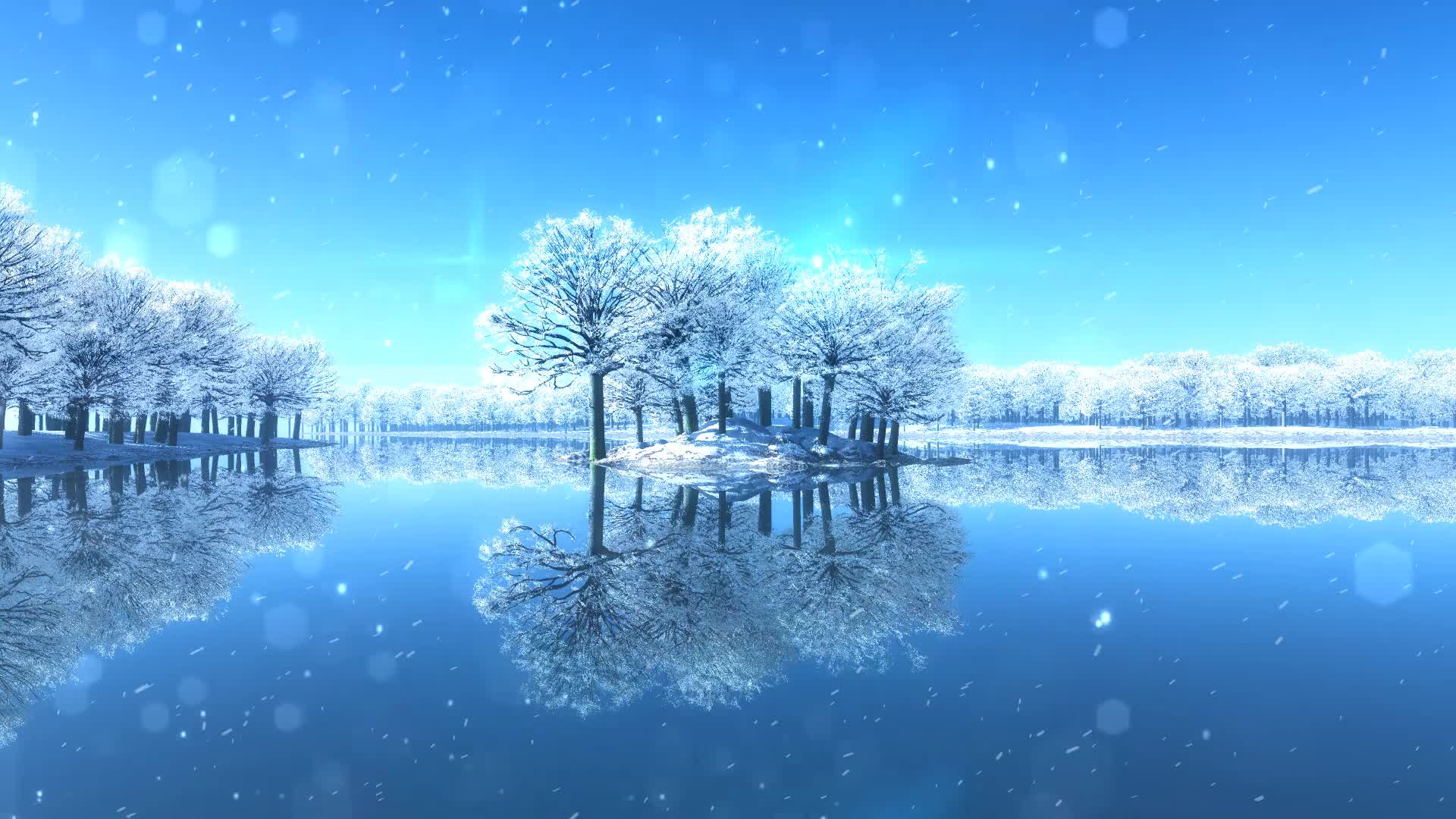 Winter Lake Landscape With Snow Live Wallpaper