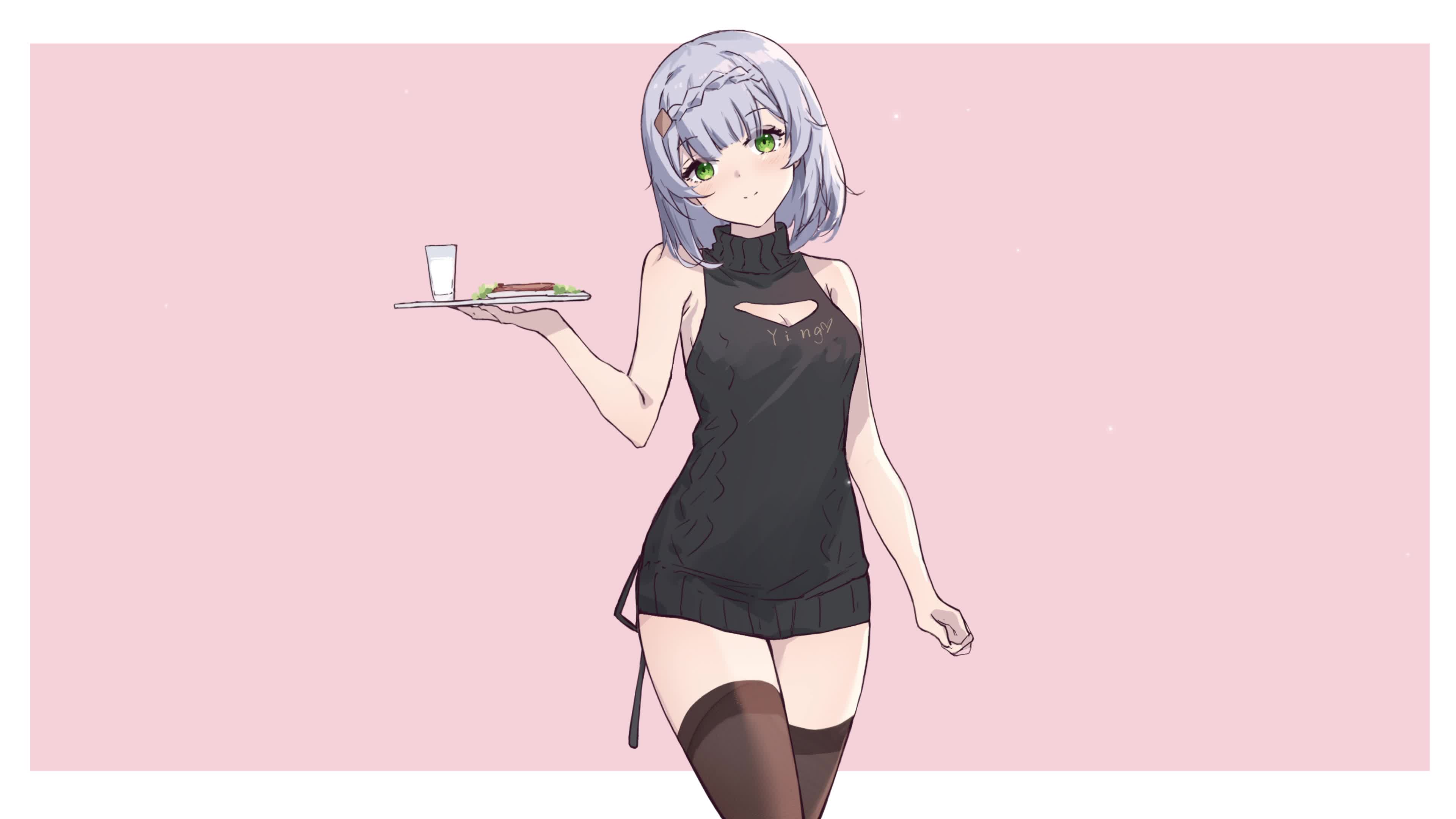 Genshin Impact Noelle Serving Breakfast Live Wallpaper