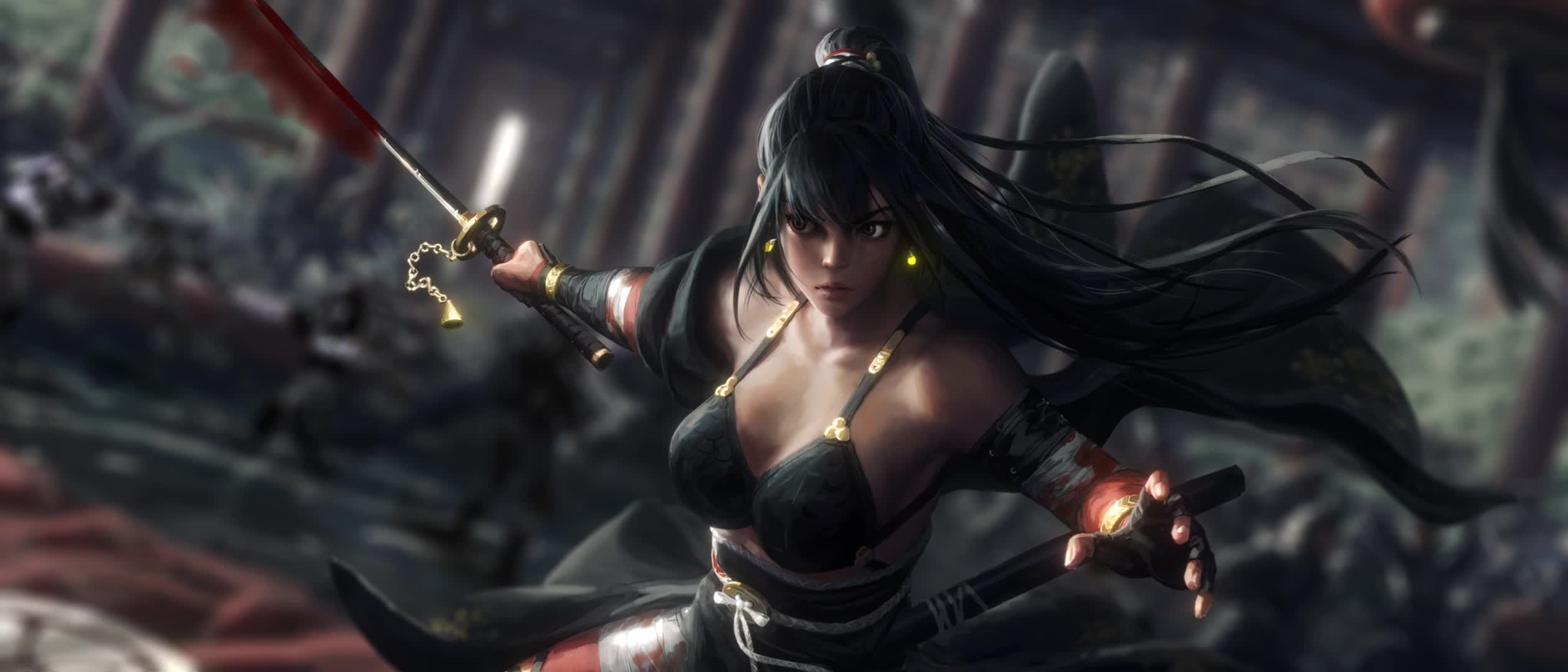 Samurai Warrior Woman Live Wallpaper