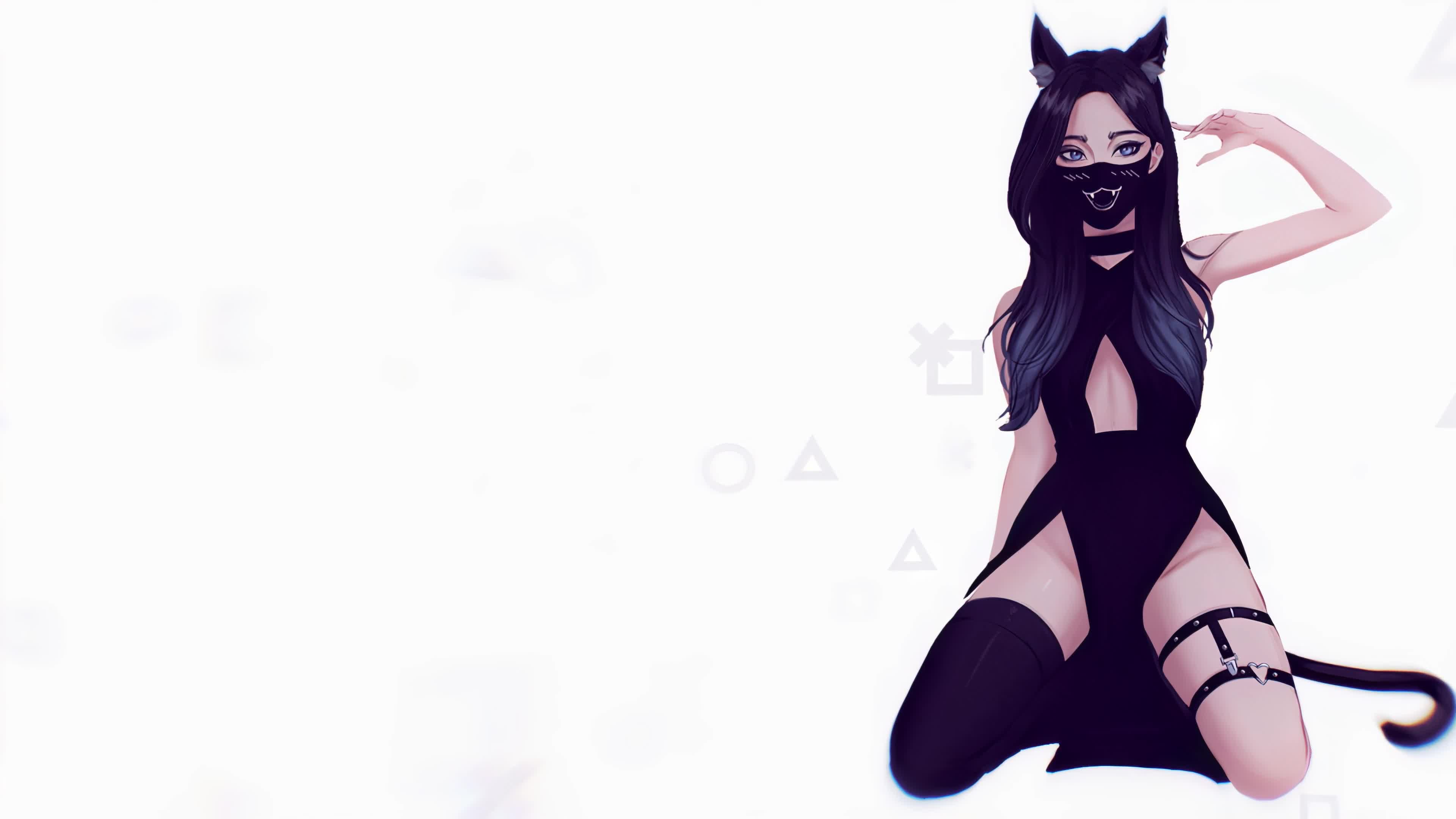 Neko Girl With Animal Ears And Tail Live Wallpaper