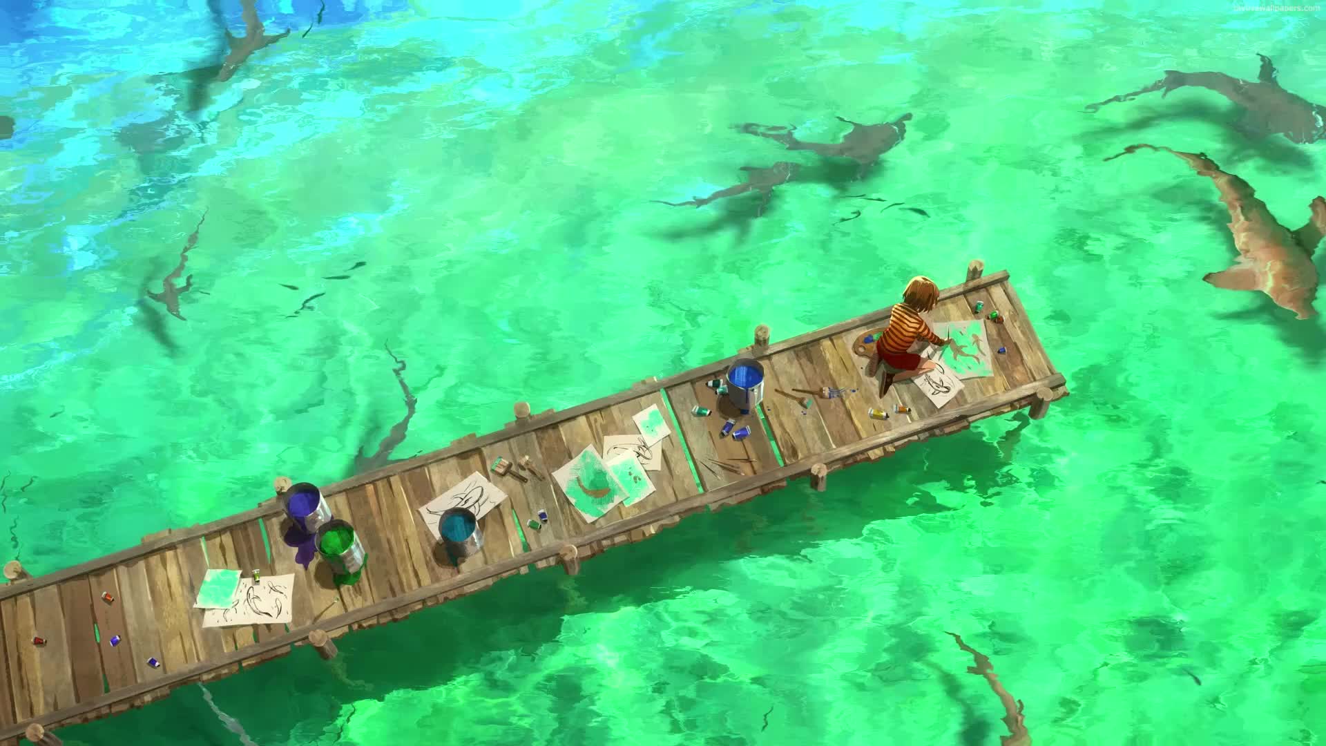 Painting With Sharks Live Wallpaper