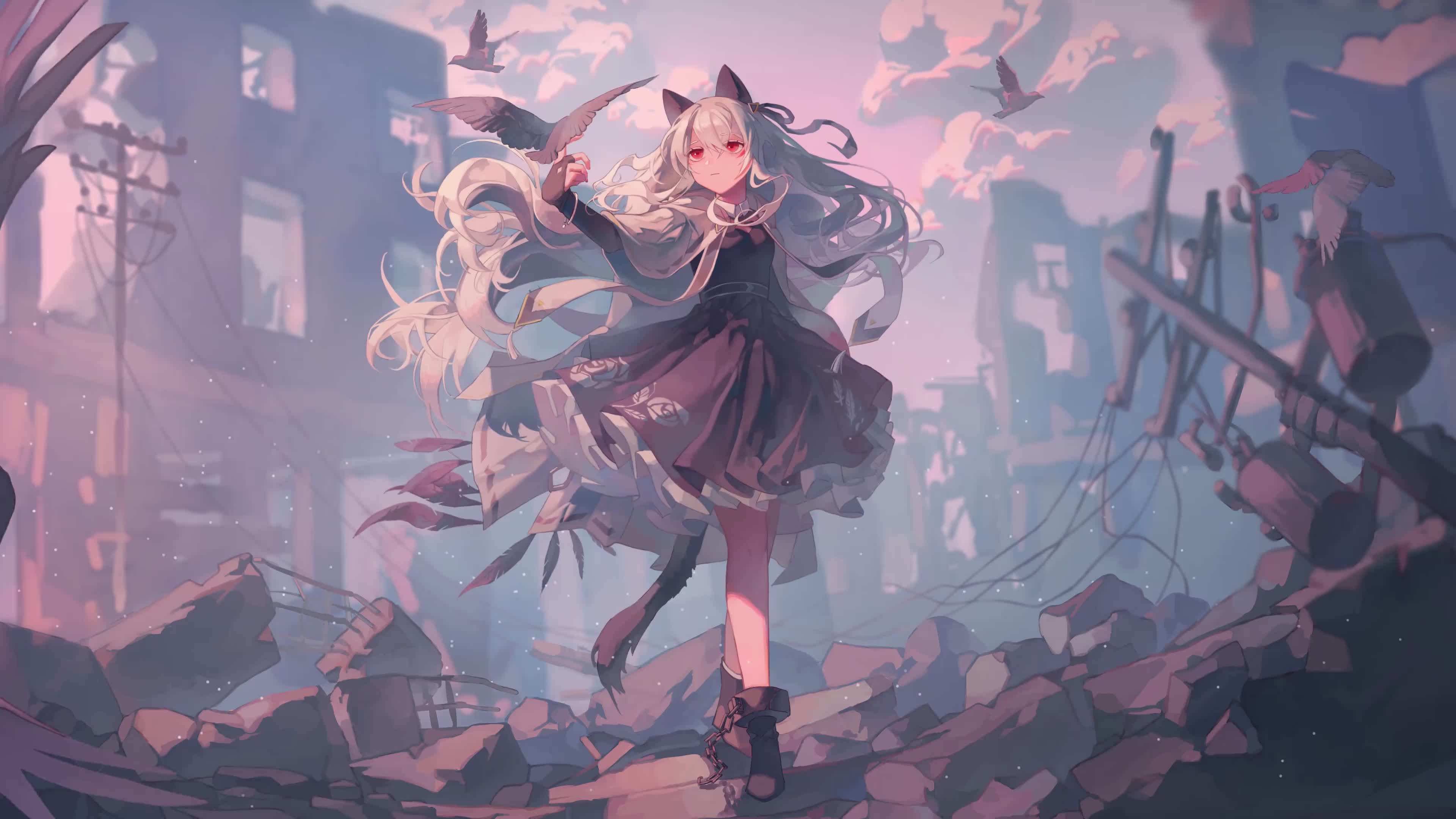 Anime Girls And The City Live Wallpaper