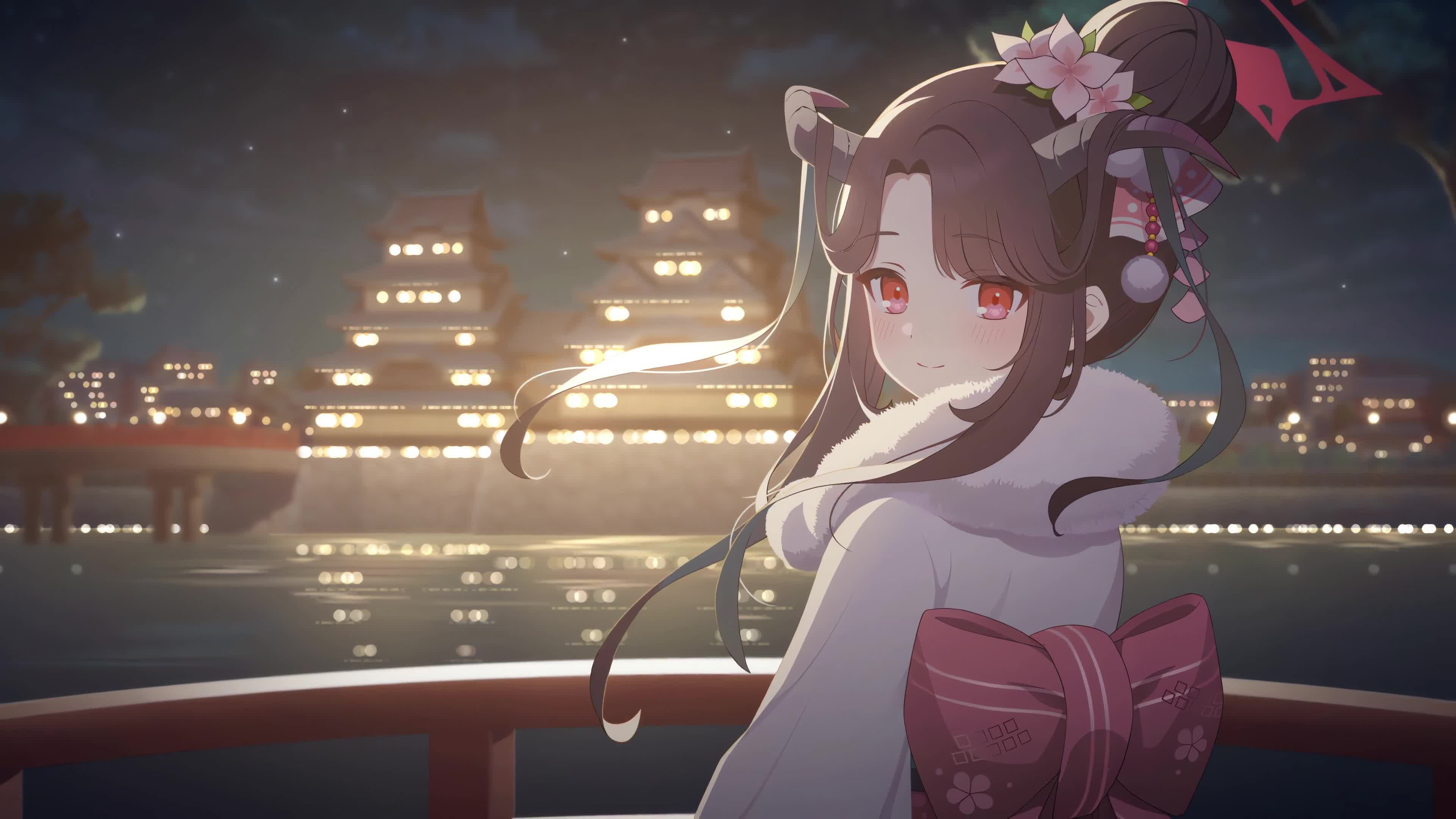 Winter Night Anime Girl Live Wallpaper