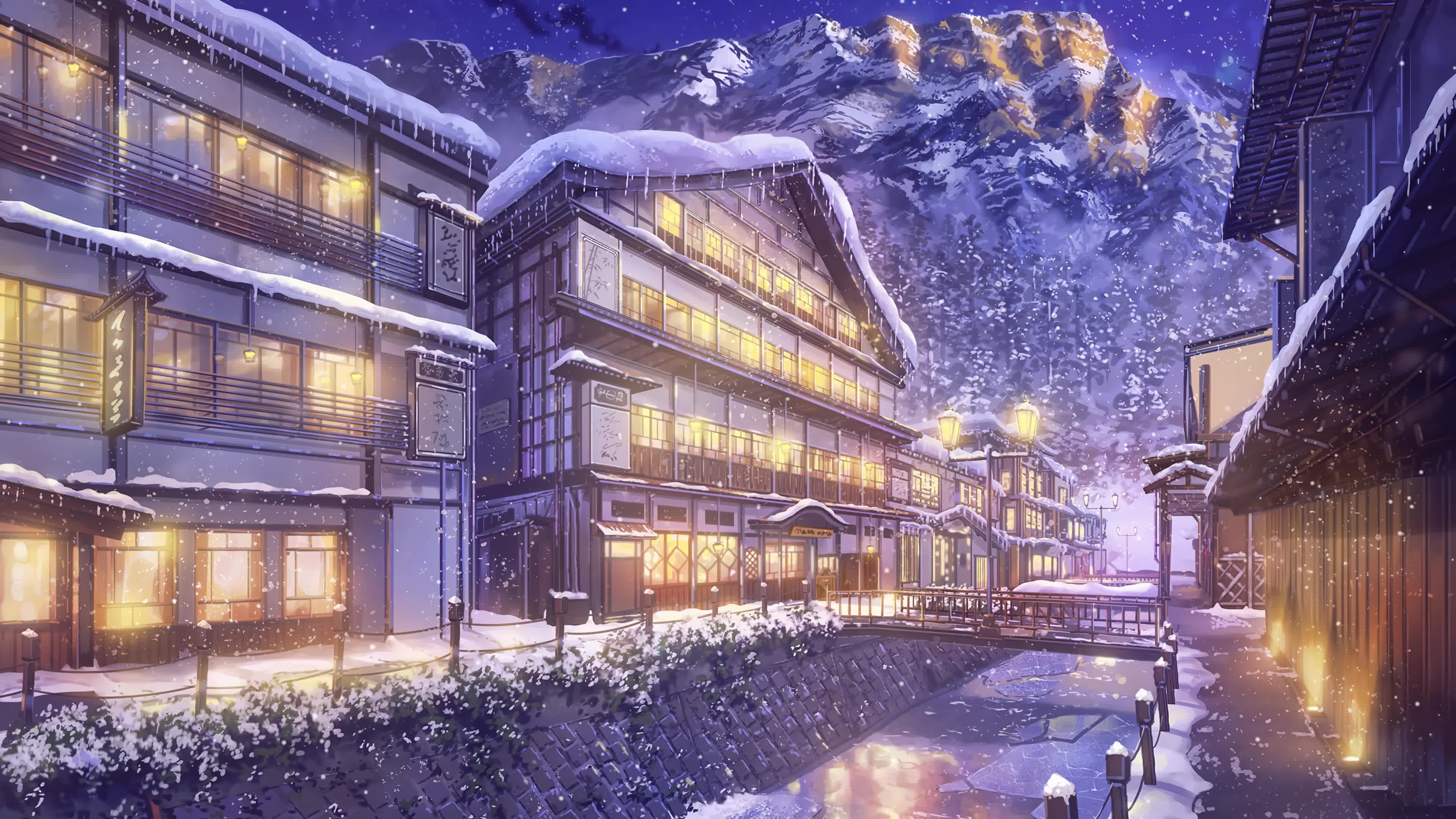 Ginzan Onsen In Winter Live Wallpaper