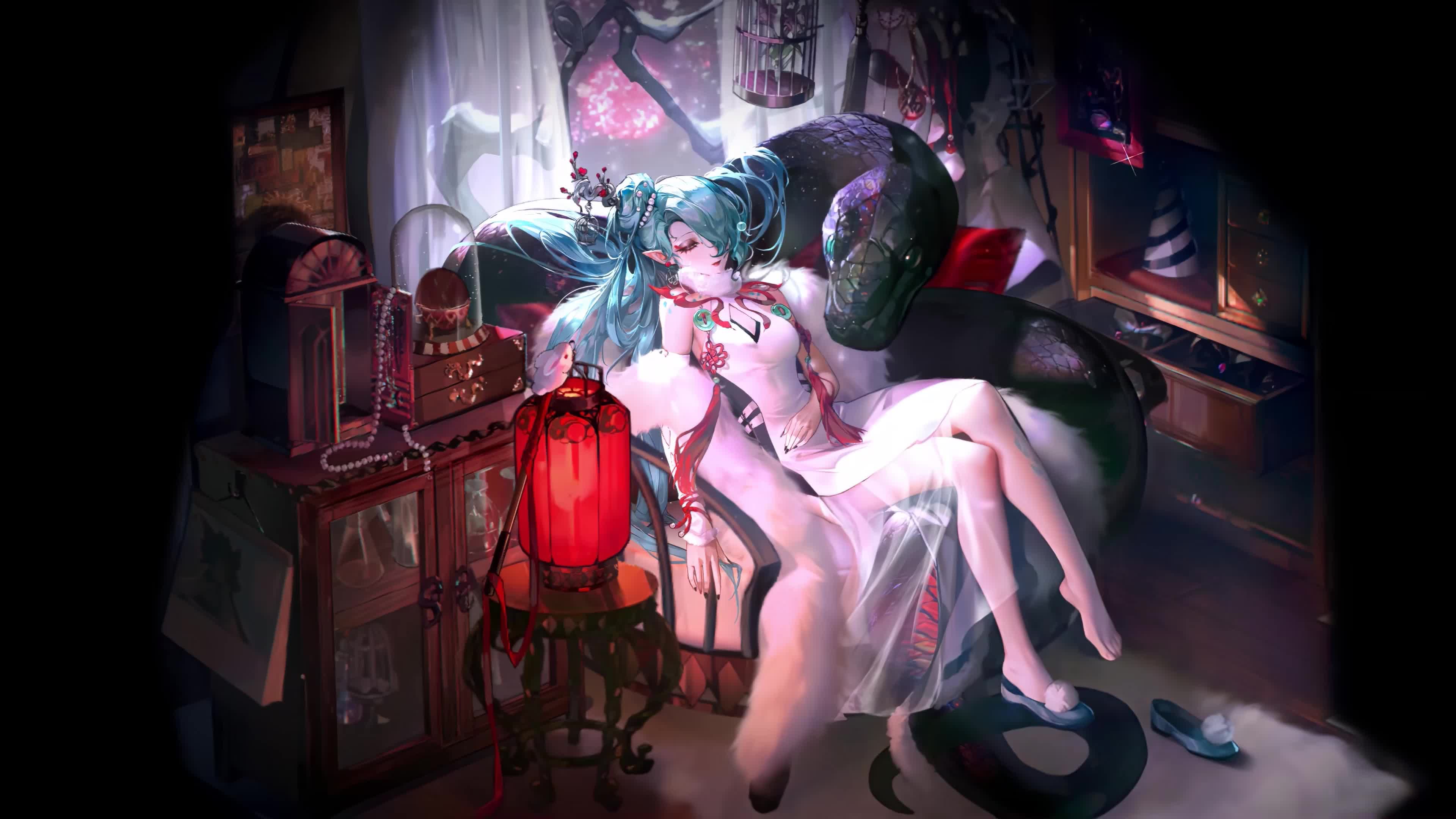Anime Girl Sleep By Python Live Wallpaper