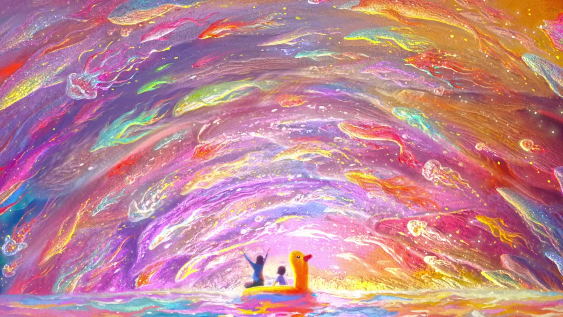 School Of Fish In Deep Sea Live Wallpaper