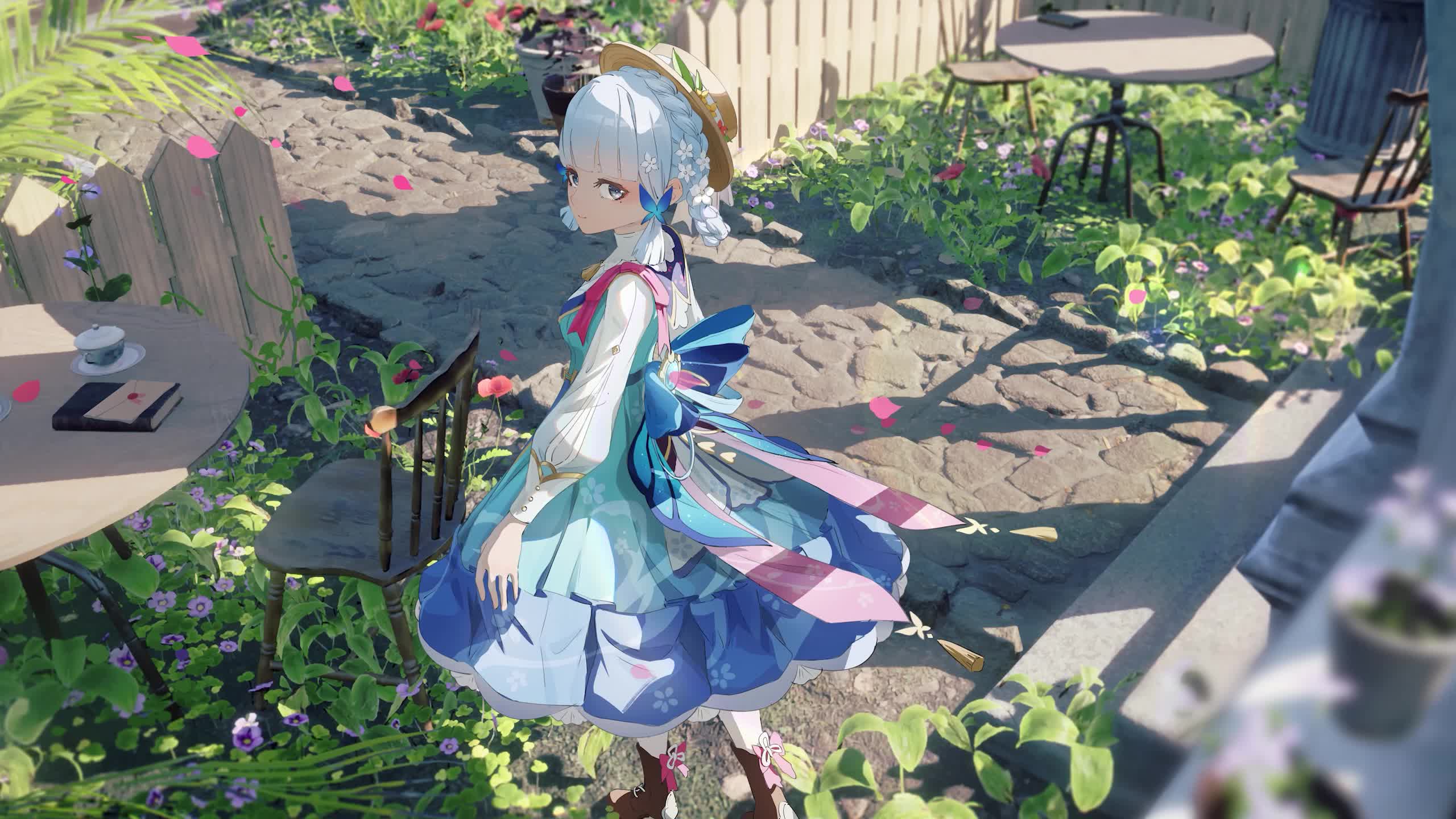 Genshin Impact - Kamisato Ayaka In The Garden Live Wallpaper