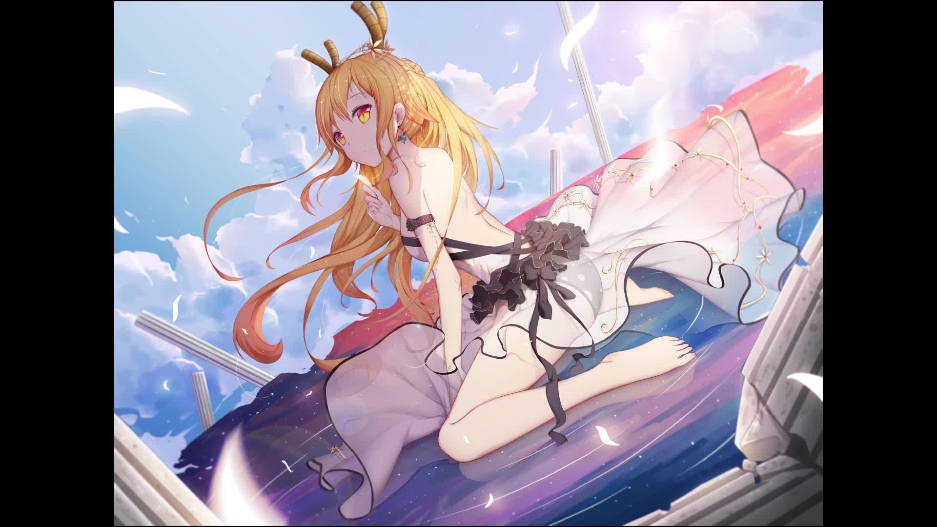 The cute girl on the dragons back dynamic Live Wallpaper
