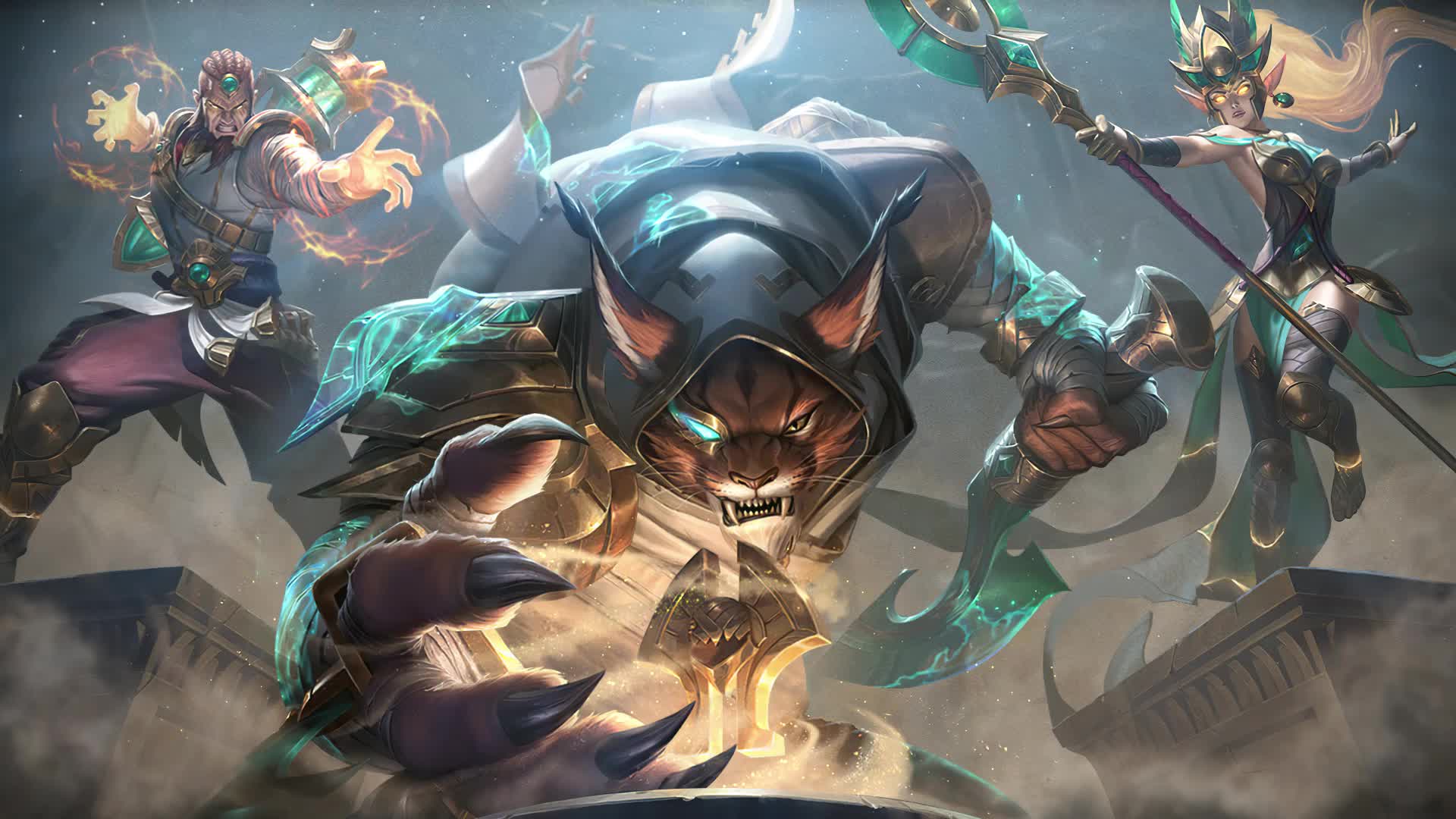 Guardian Of The Sand Janna Rengar Ryze Live Wallpaper