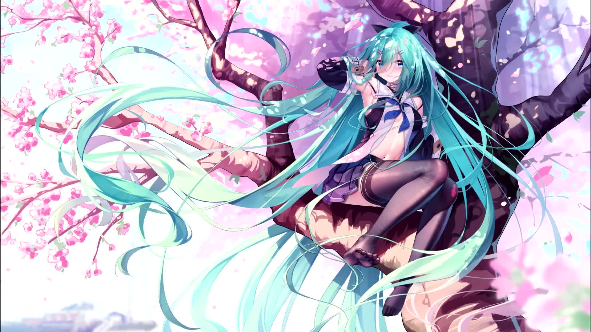 Yamakaze Miku Sakura Kantai Collection Live Wallpaper