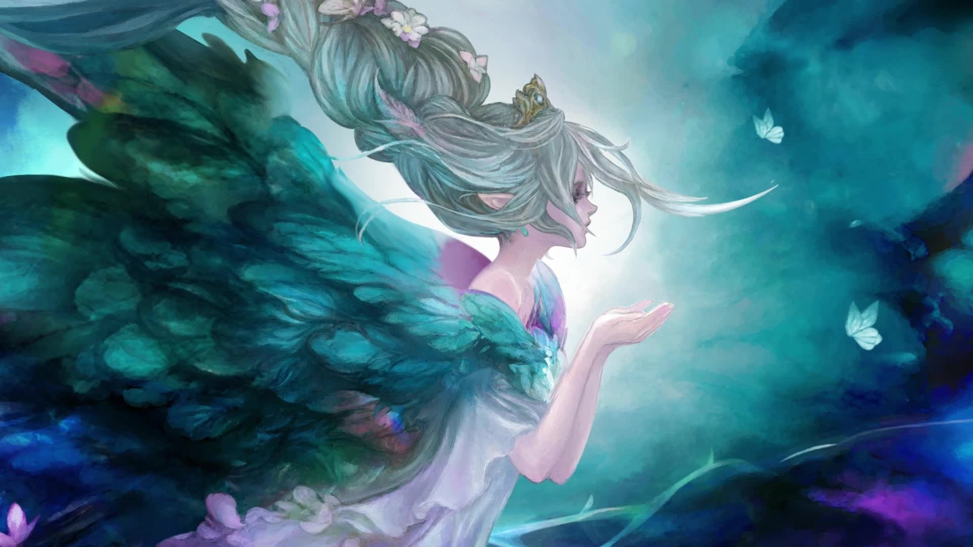 FF14 Angel wakes up Titanya Live Wallpaper