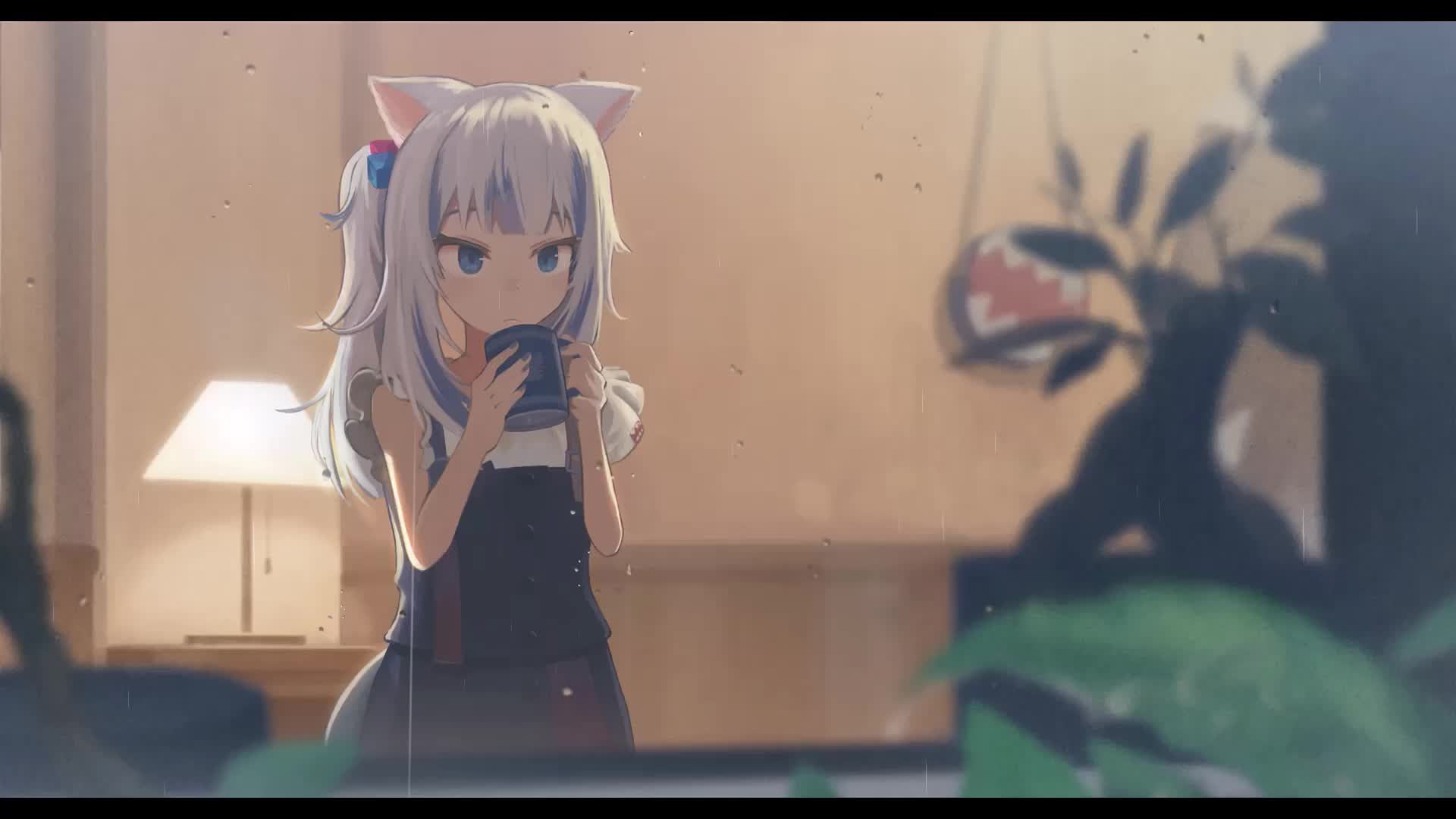Hololive Gawr Gura Rain Live Wallpaper