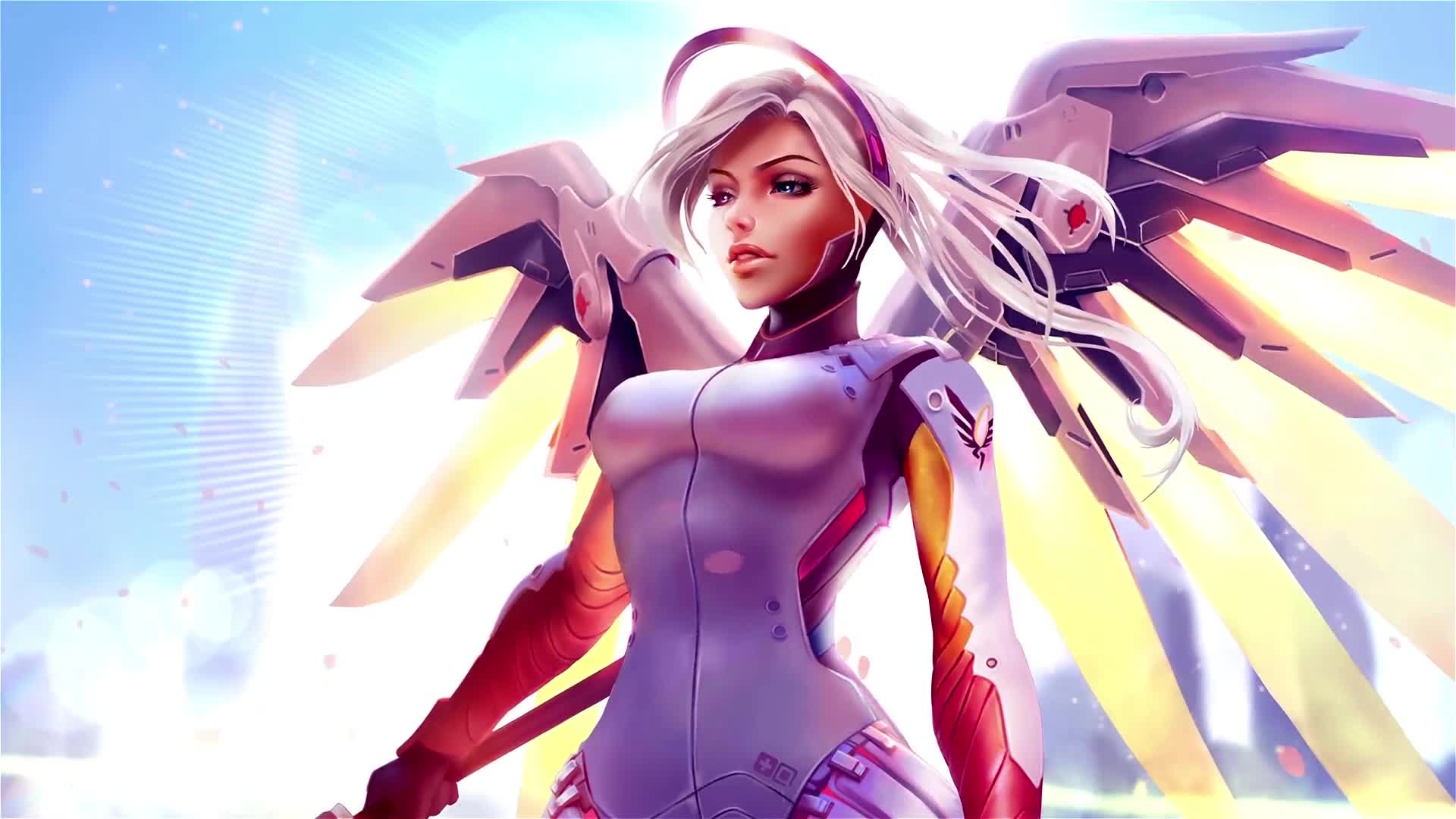 Mercy Overwatch Light Rays Live Wallpaper