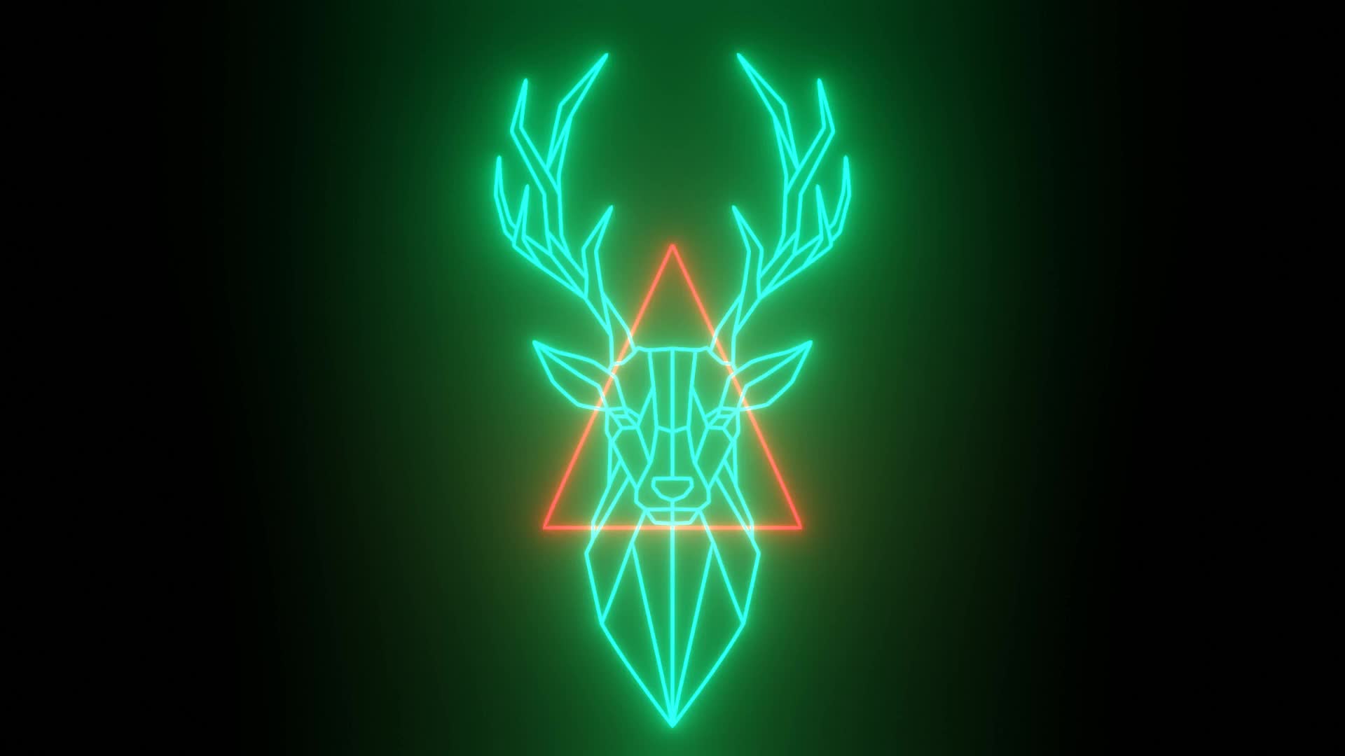 Abstract RGB Triangle Deer Logo Live Wallpaper