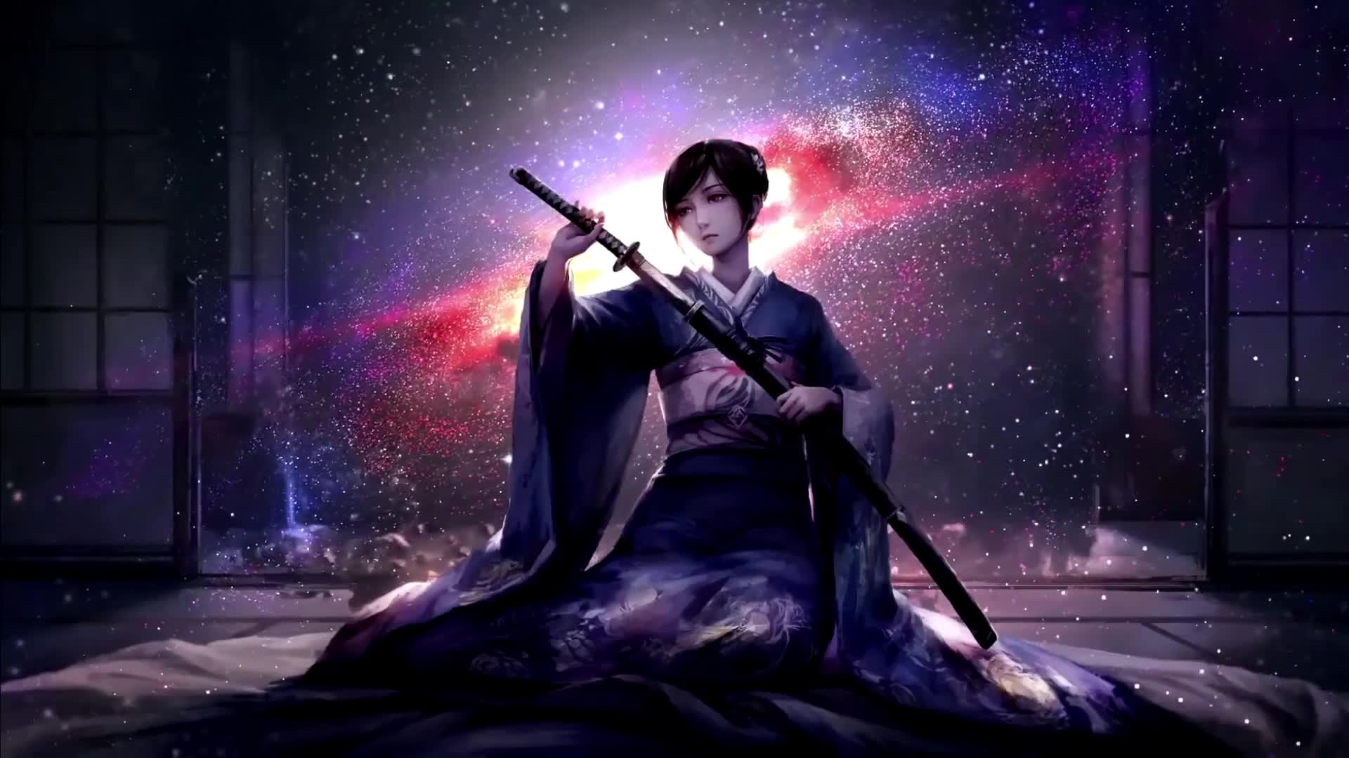 Samurai Girl with Katana Live Wallpaper