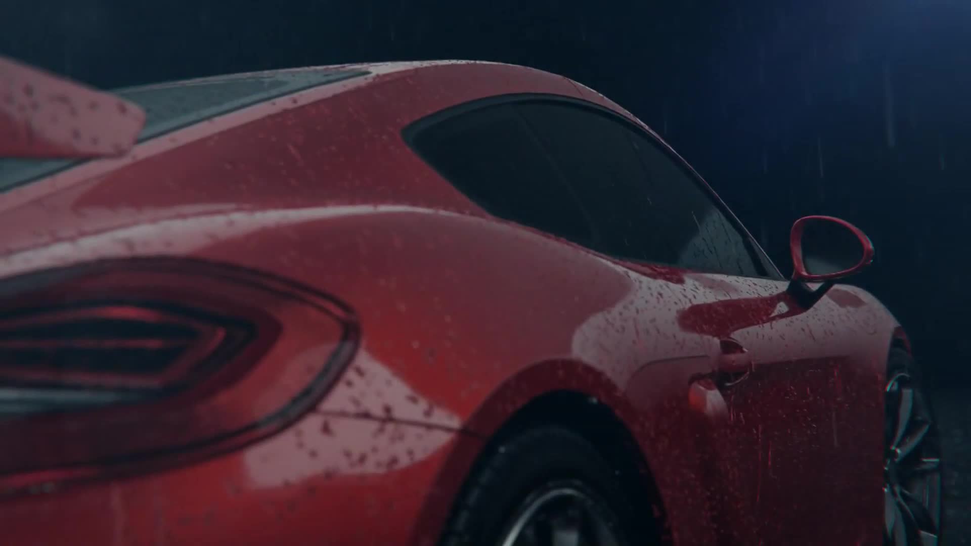 Porsche Cayman GT4 Rainy Day Live Wallpaper