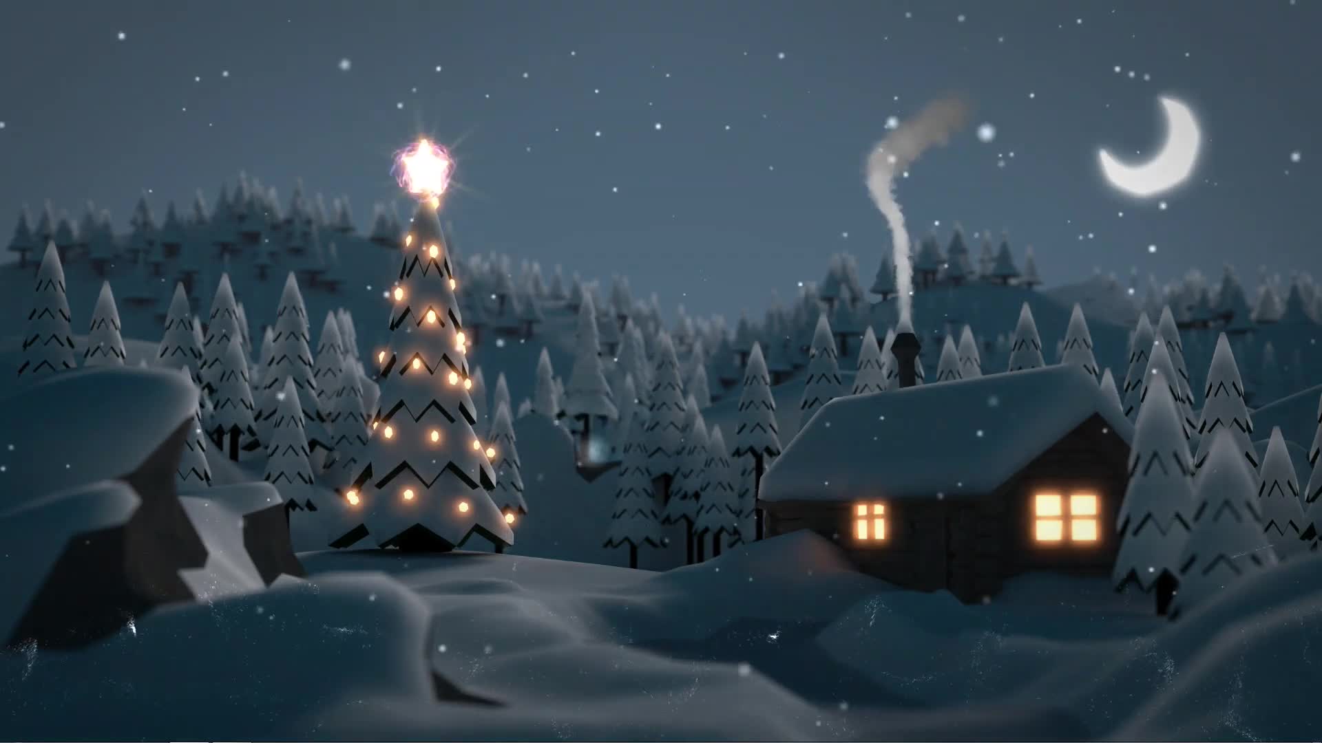 Merry Christmas Snow Fireworks Live Wallpaper
