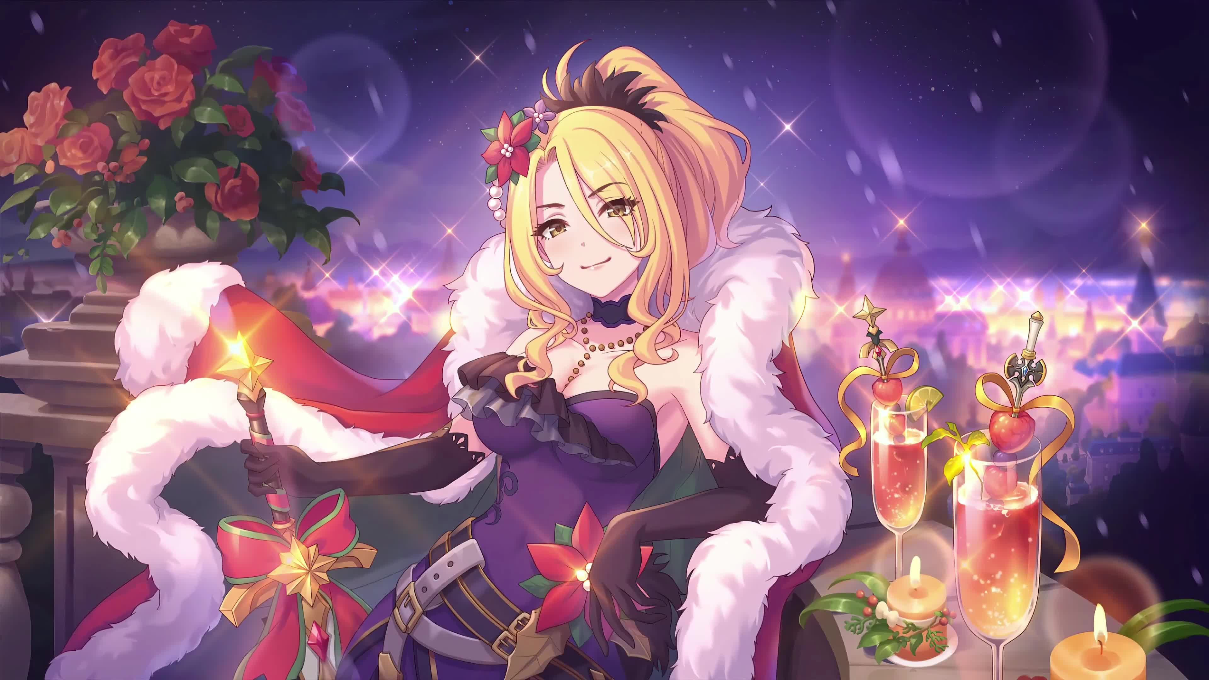 Christina Morgan, Princess Connect! Re:Dive Anime 4K Quality, Christmass Live Wallpaper