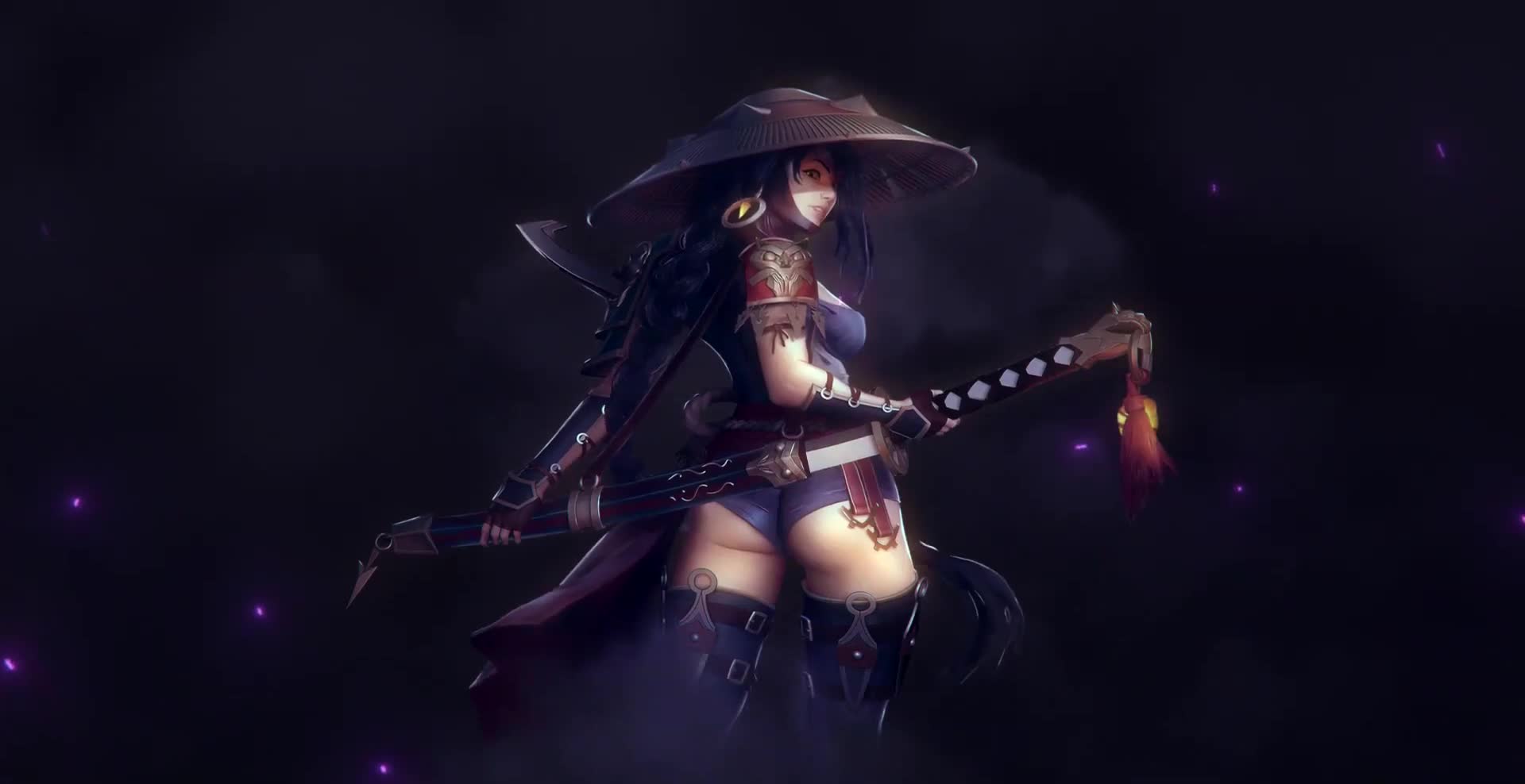 Samurai Girl with Katana Live Wallpaper