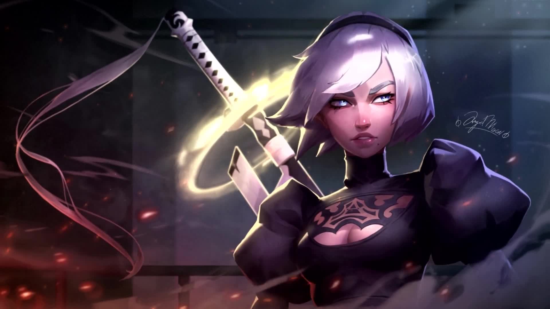 2B Femail Android no Combat Visors, Nier Automata Game Live Wallpaper