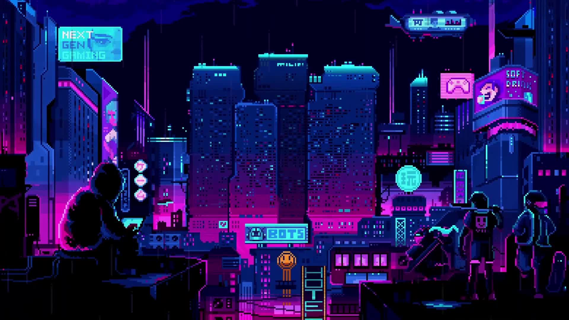 Asus Republic of Gamers Pixel Night City Live Wallpaper