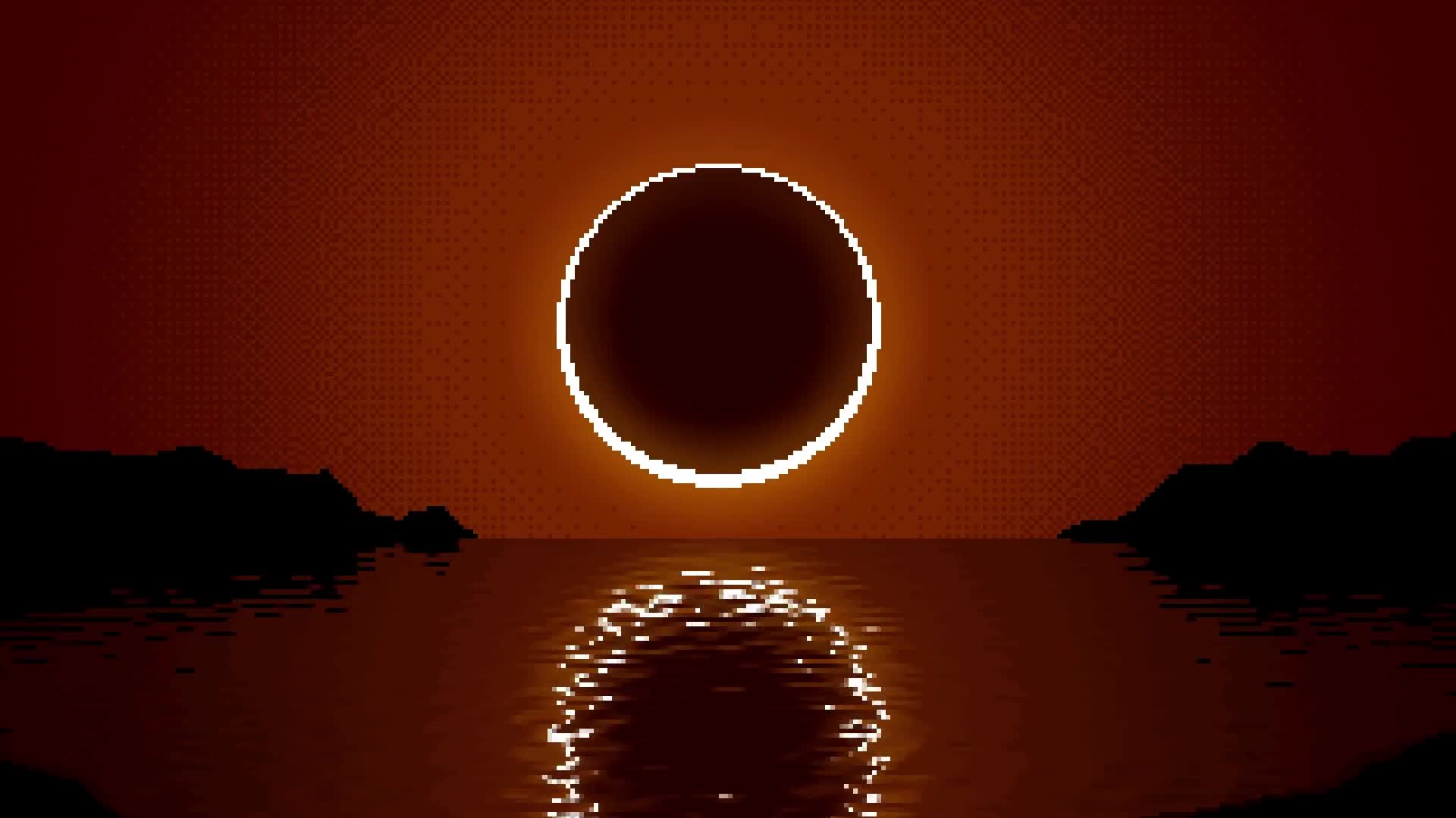 Solar Eclipse Pixel Art Reflection Live Wallpaper