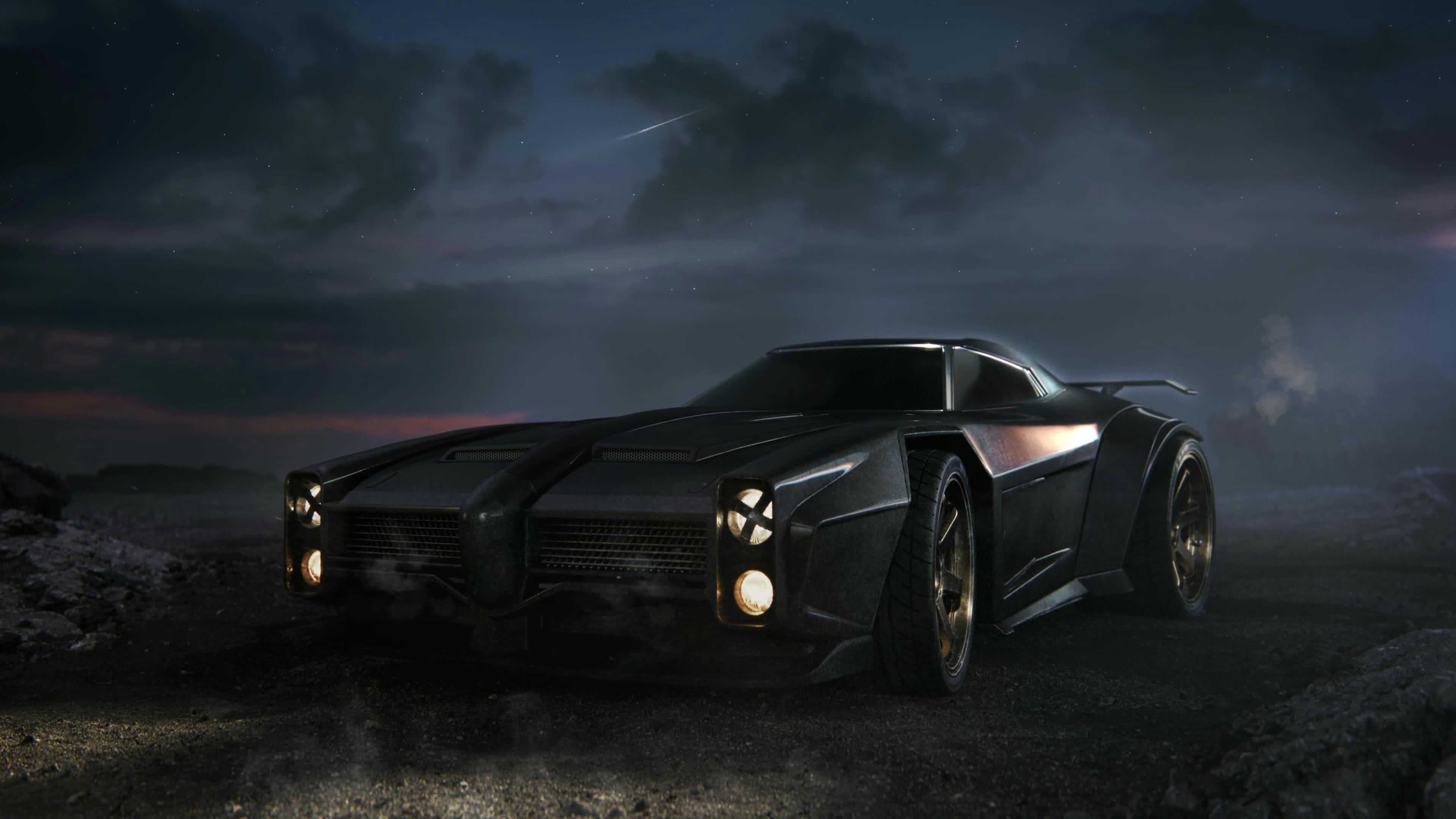 Black Cyberpunk Car Fog 4K Live Wallpaper