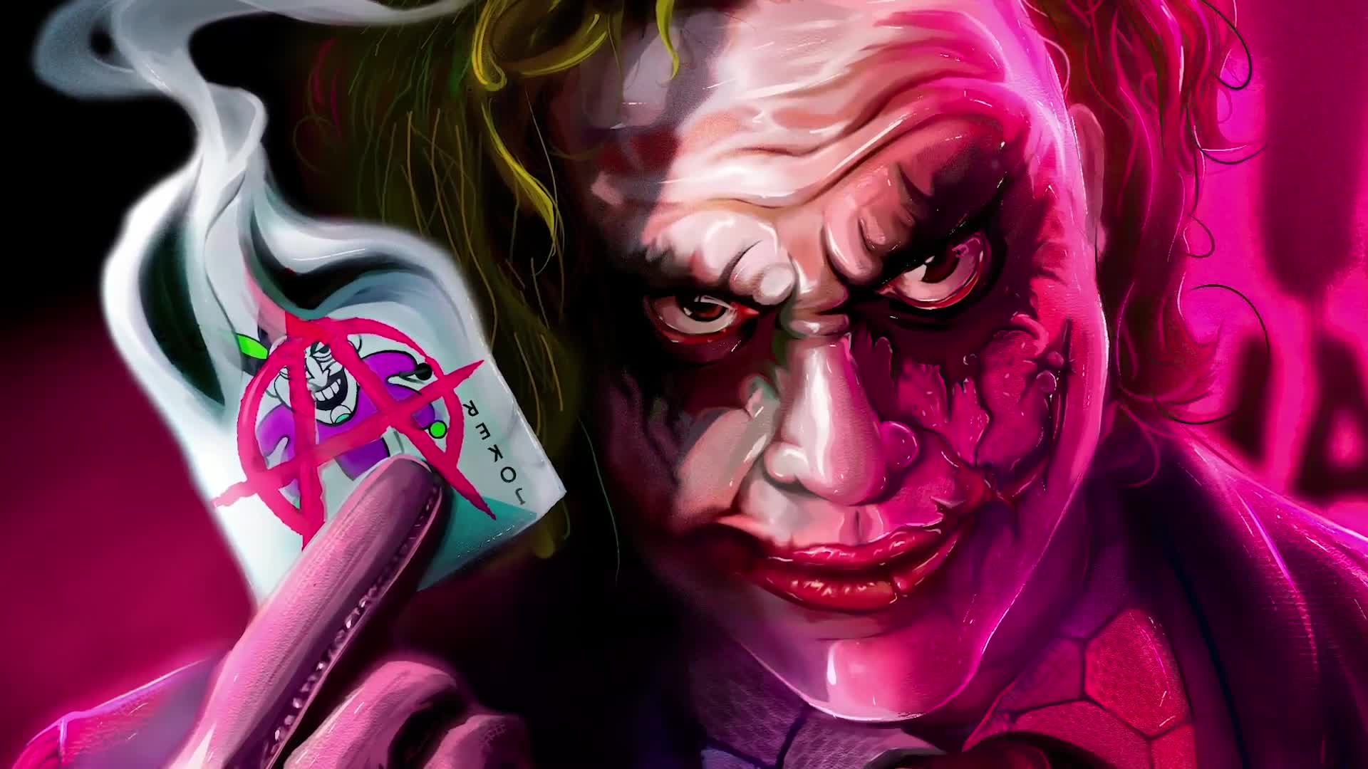 Joker Supervillain Anarchist Card scars on face Live Wallpaper