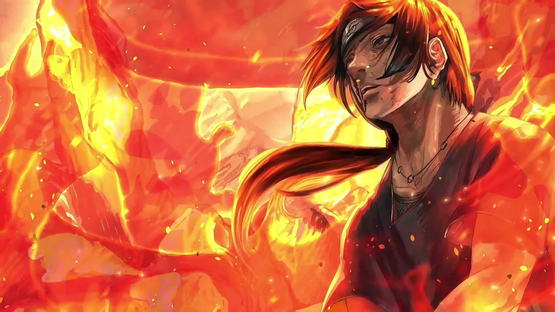 Yasaka Magatama Itachi Uchiha Flame Naruto Anime Live Wallpaper