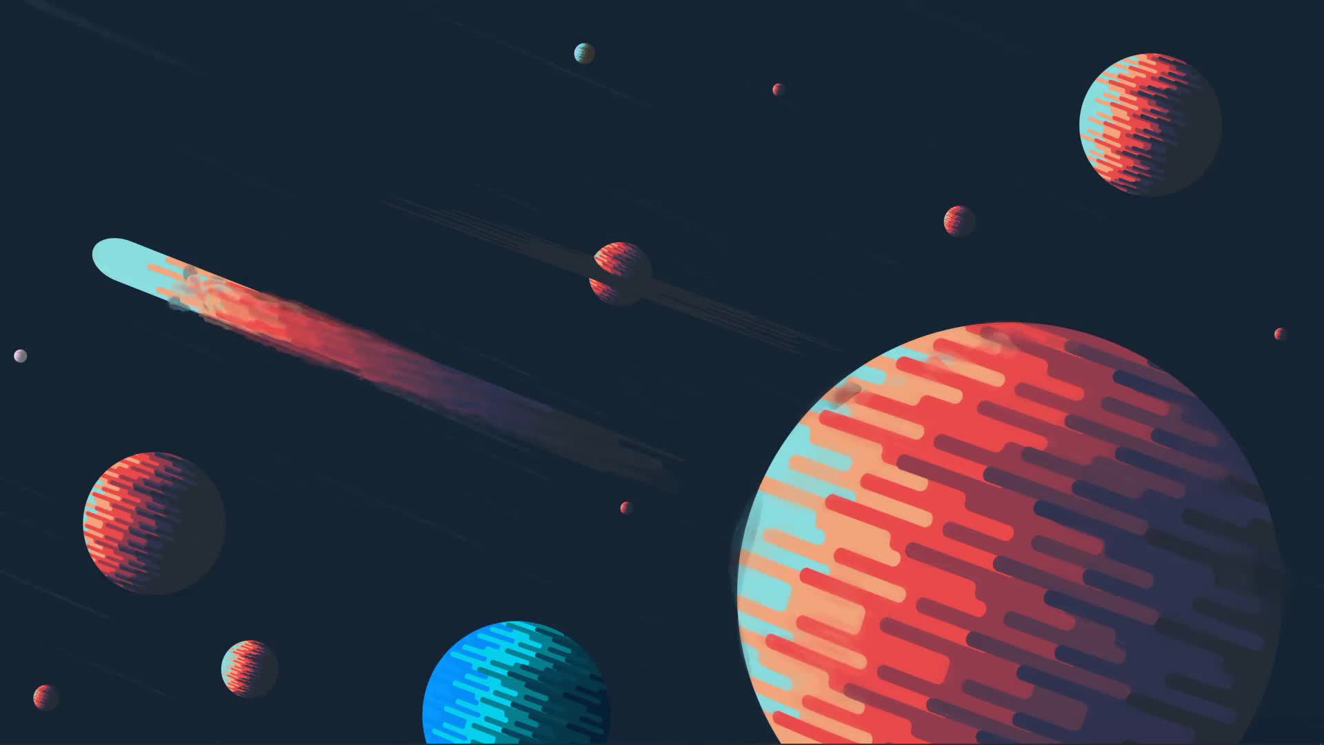 Abstract Space Planets Stars Comets Live Wallpaper