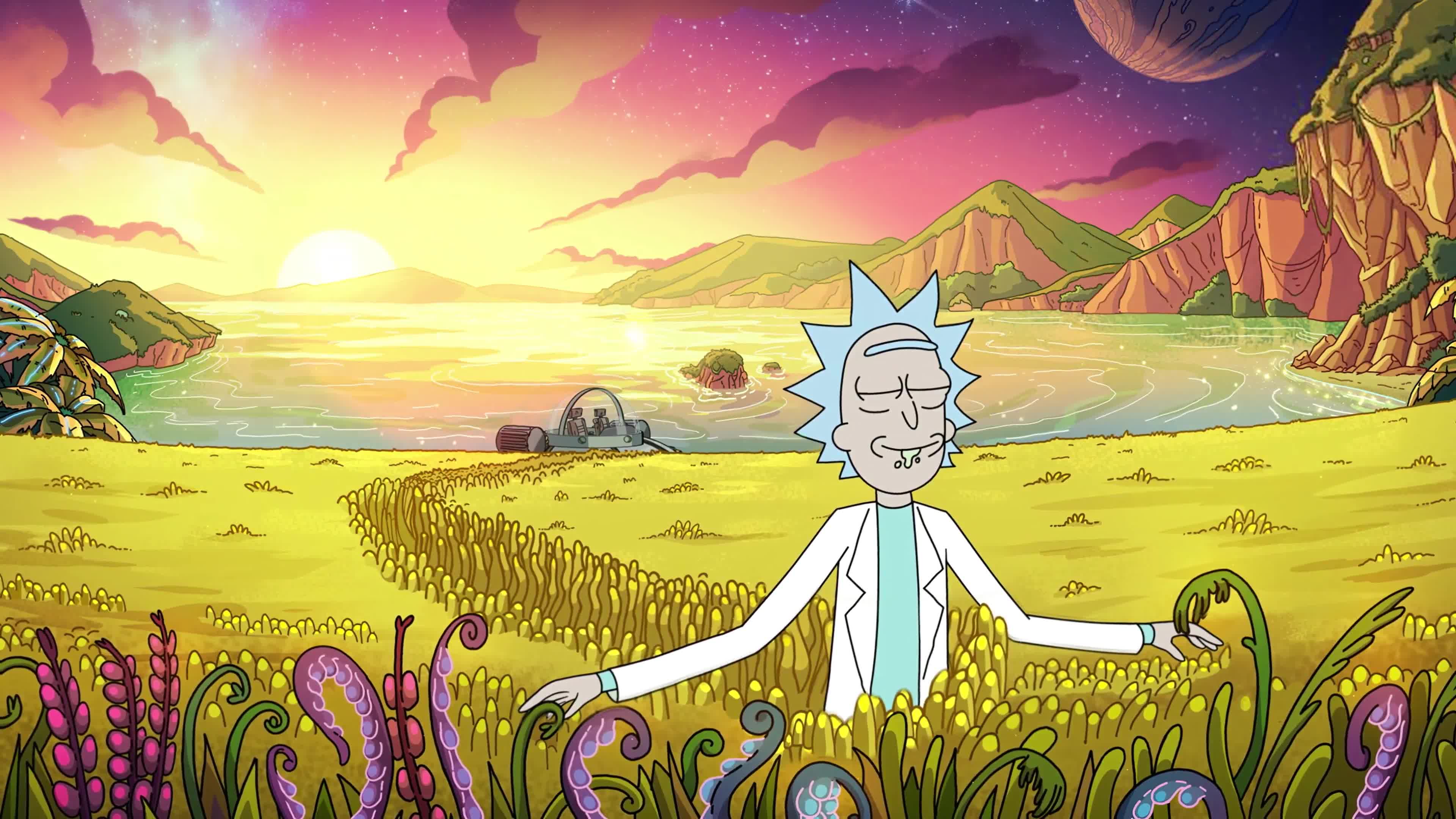 Alien World Rick and Morty Anime 4K Live Wallpaper