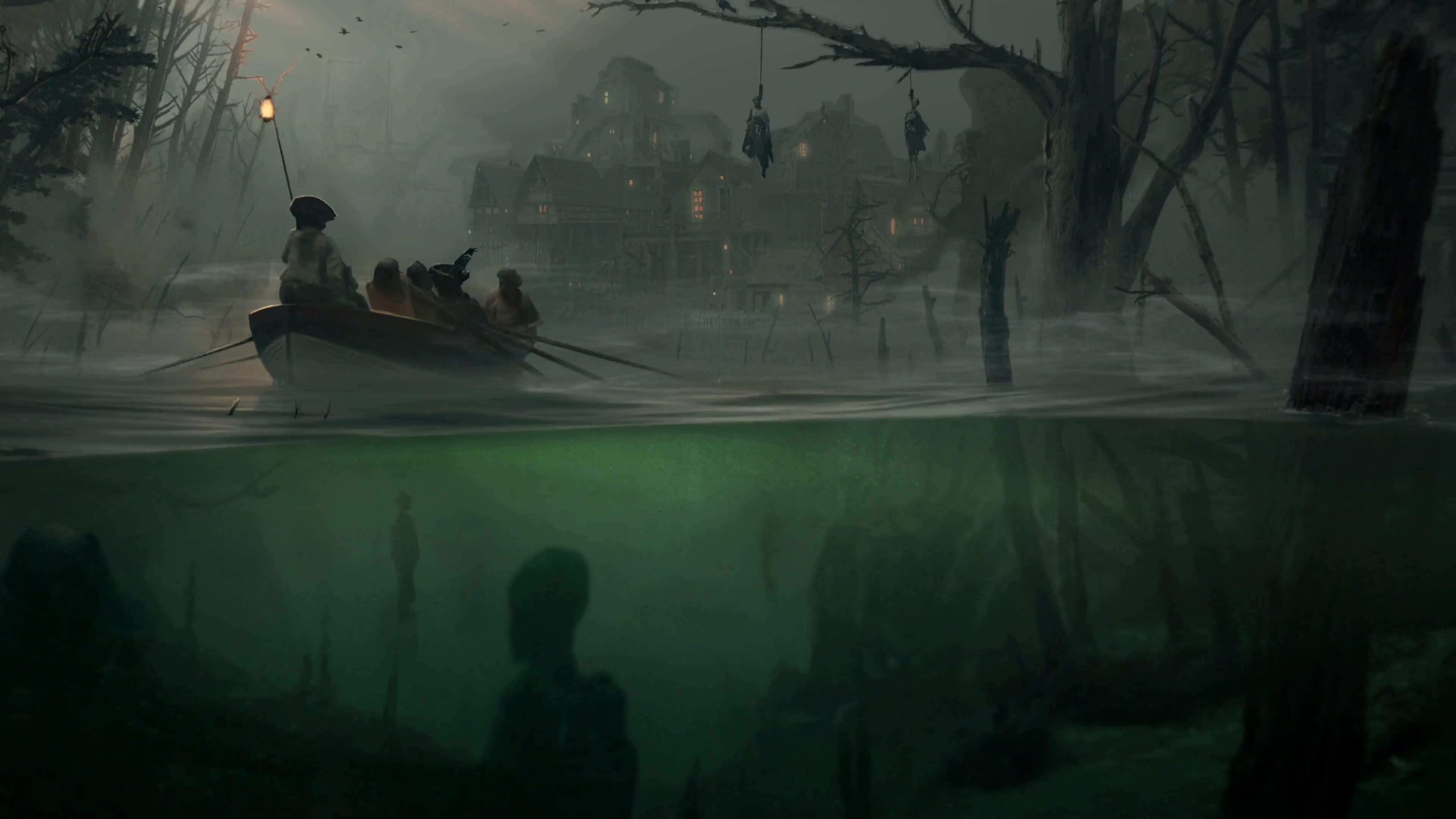 Pirates on a Boat Fantasy Pond Thick Fog 4K Live Wallpaper