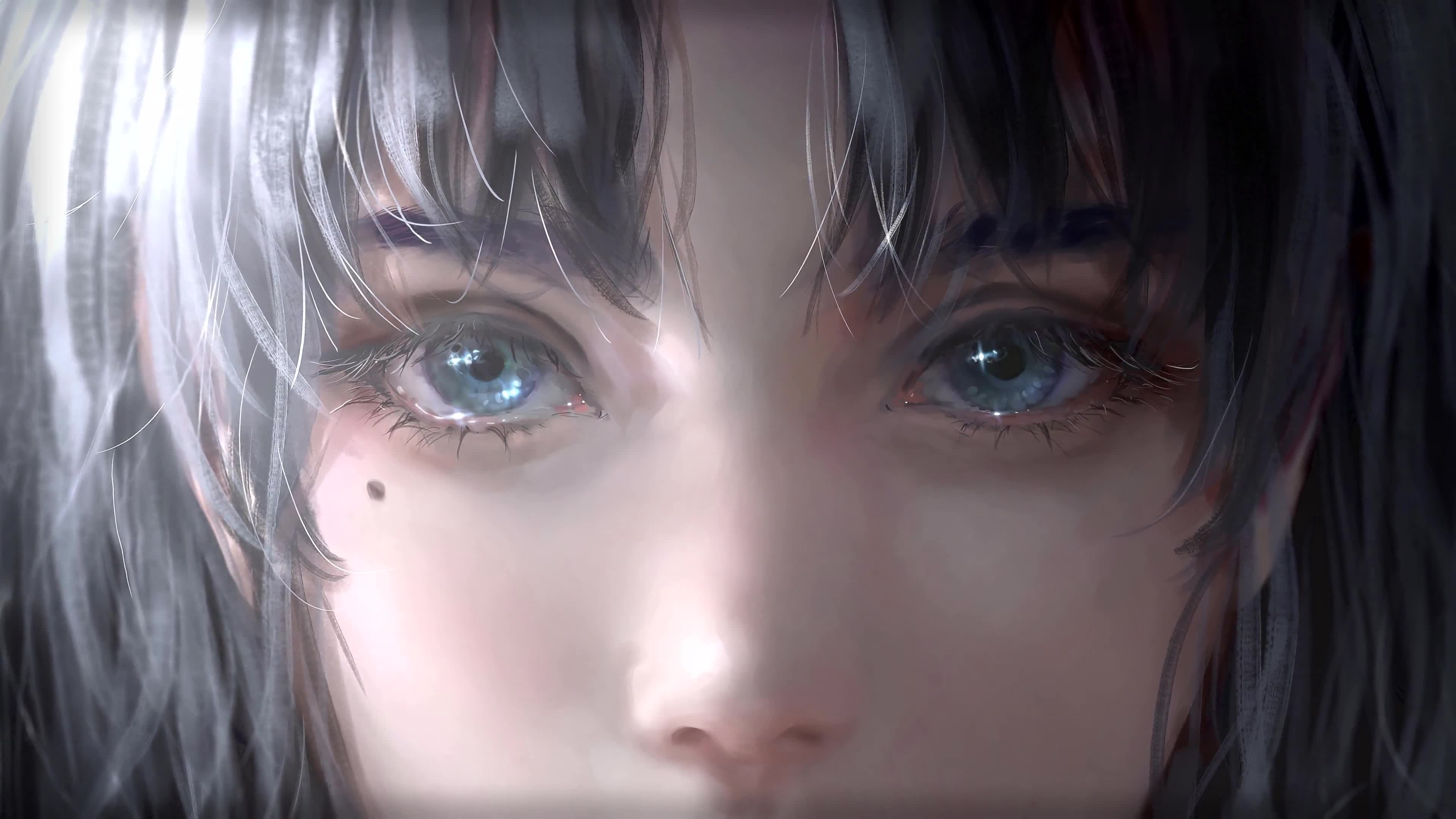 Cute Girl Blinking Eyes 4K Live Wallpaper