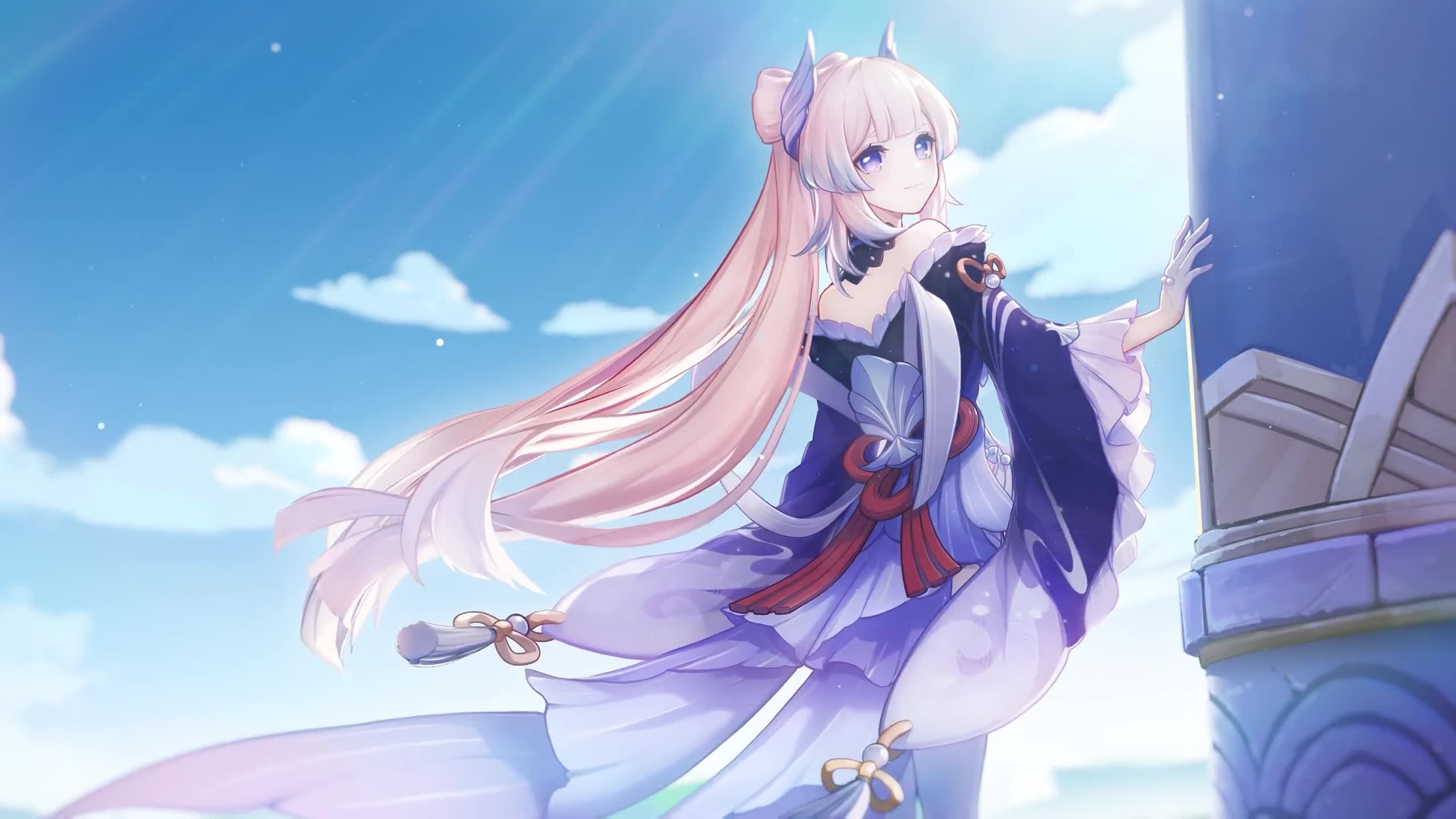 Sangonomiya Kokomi, Divine Priestess, Genshin Impact 2K Live Wallpaper