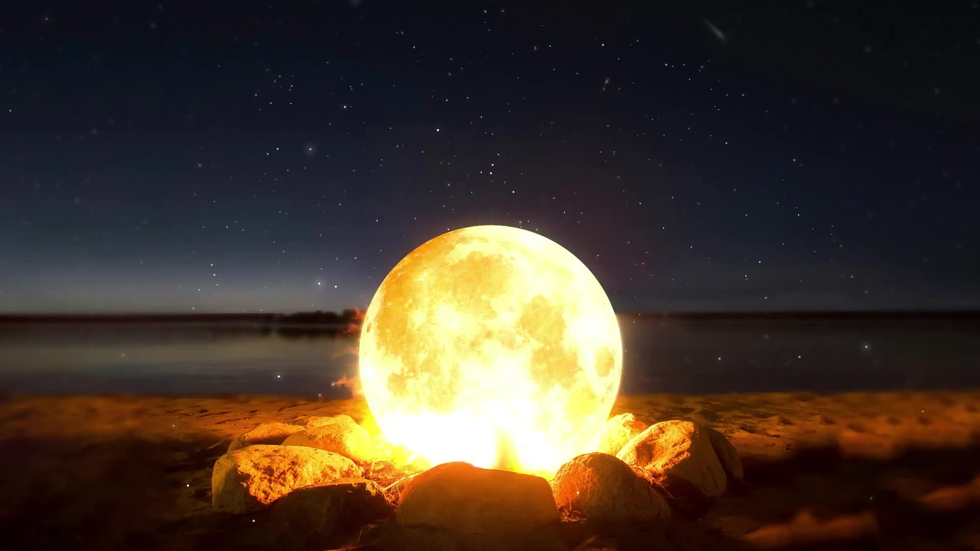 The Moon in the Fire, Fantasy, Nature Live Wallpaper