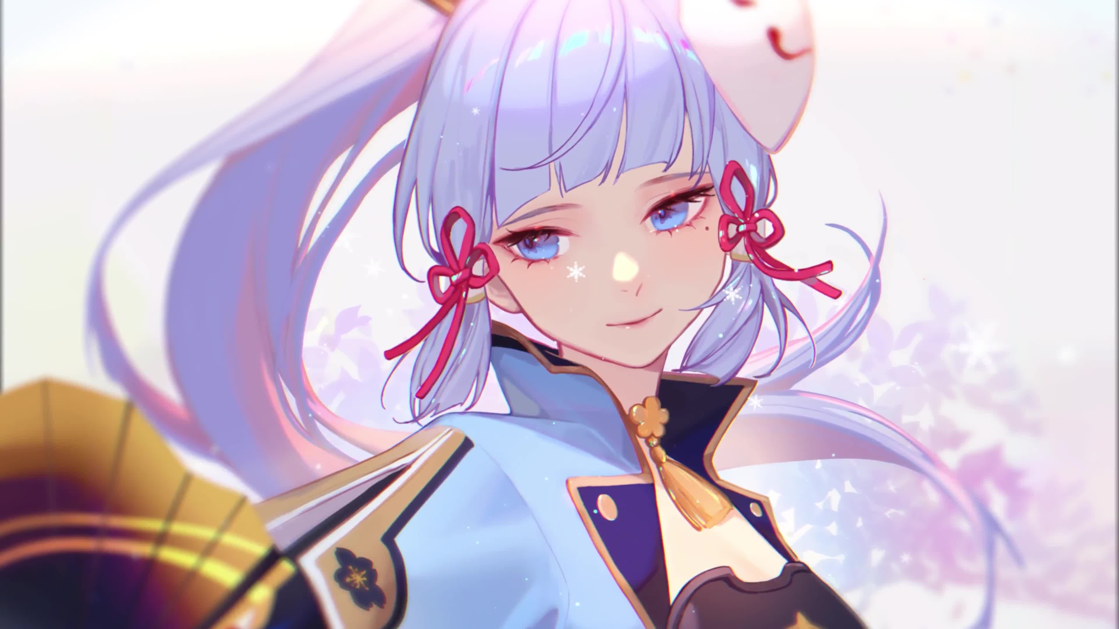 Cute Kamisato Ayaka Genshin Impact 4K Live Wallpaper