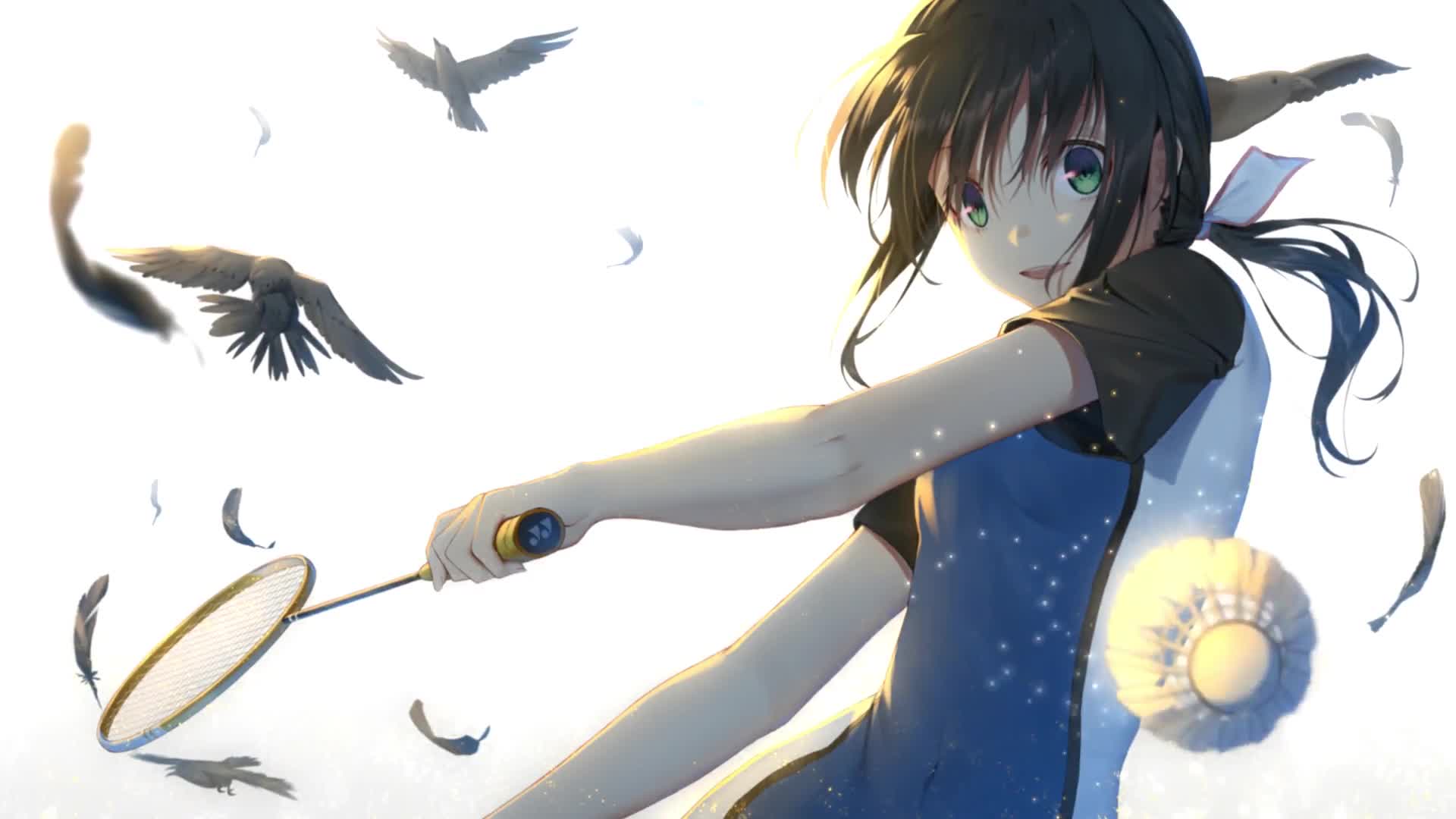 Cute Hanesaki Ayano Playing Badminton, Hanebado! Live Wallpaper