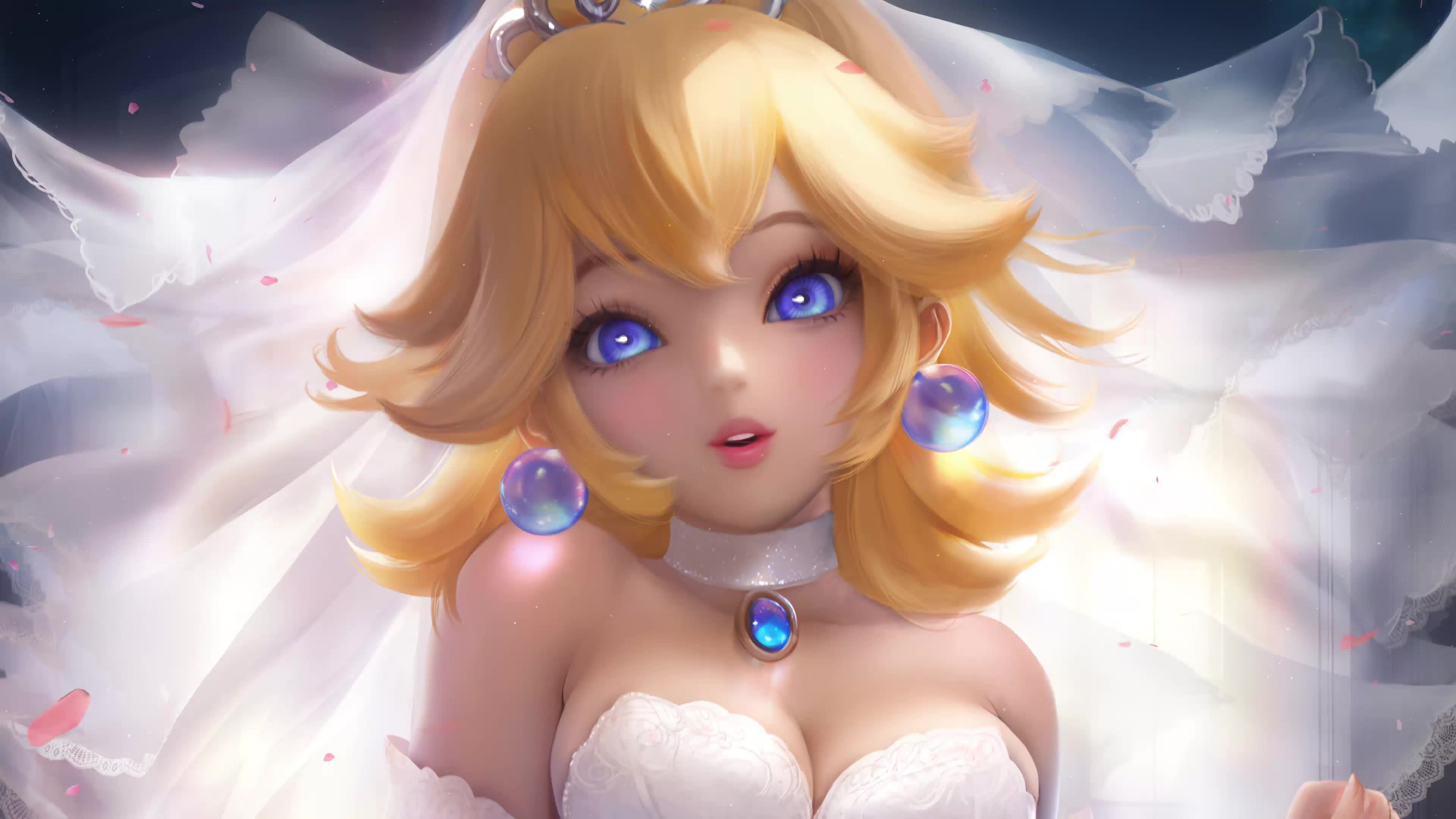 Cute Anime Girl In Wedding Dress 4K Live Wallpaper