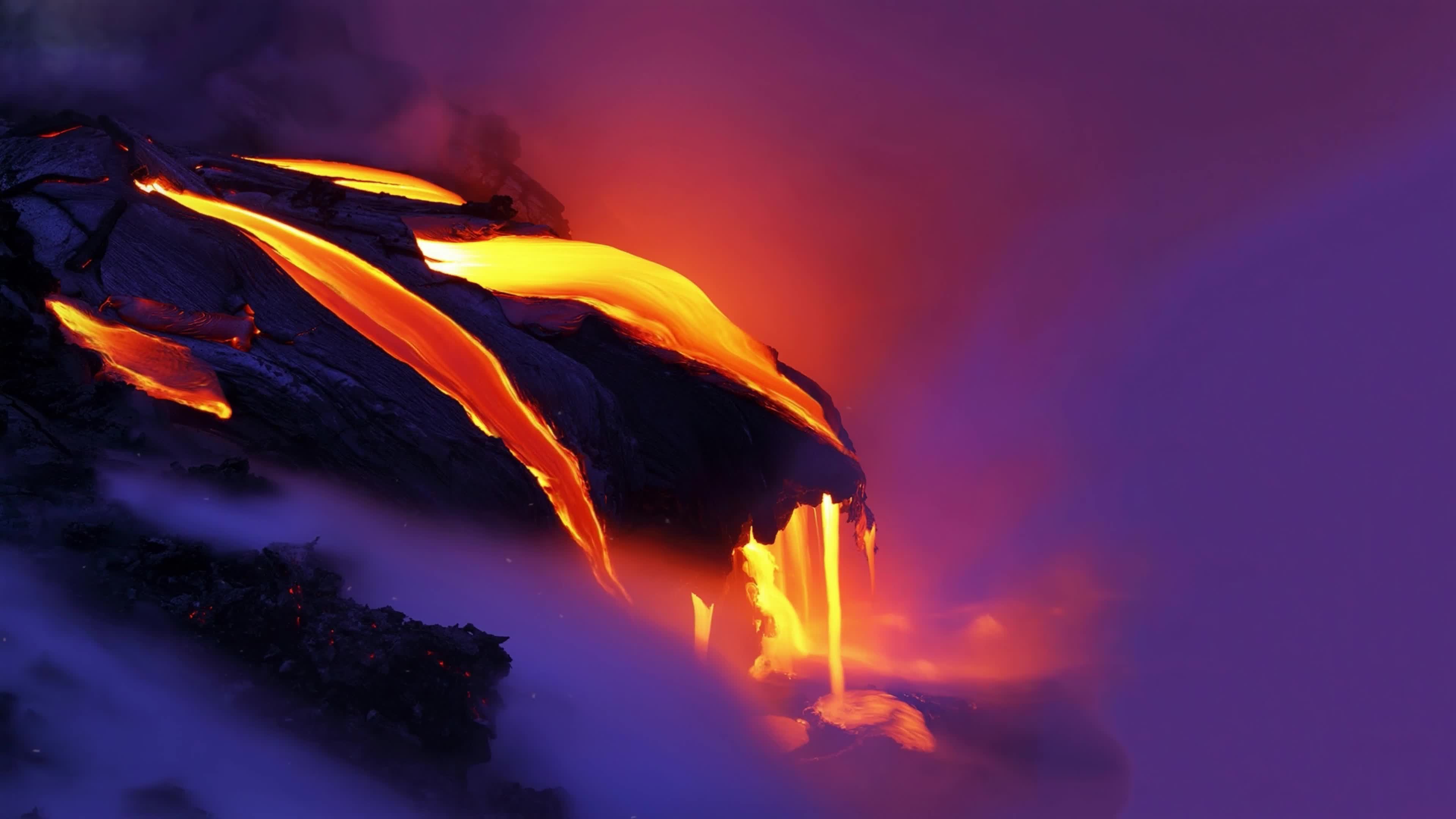 Lava Flow Smoke Nature 4K Live Wallpaper