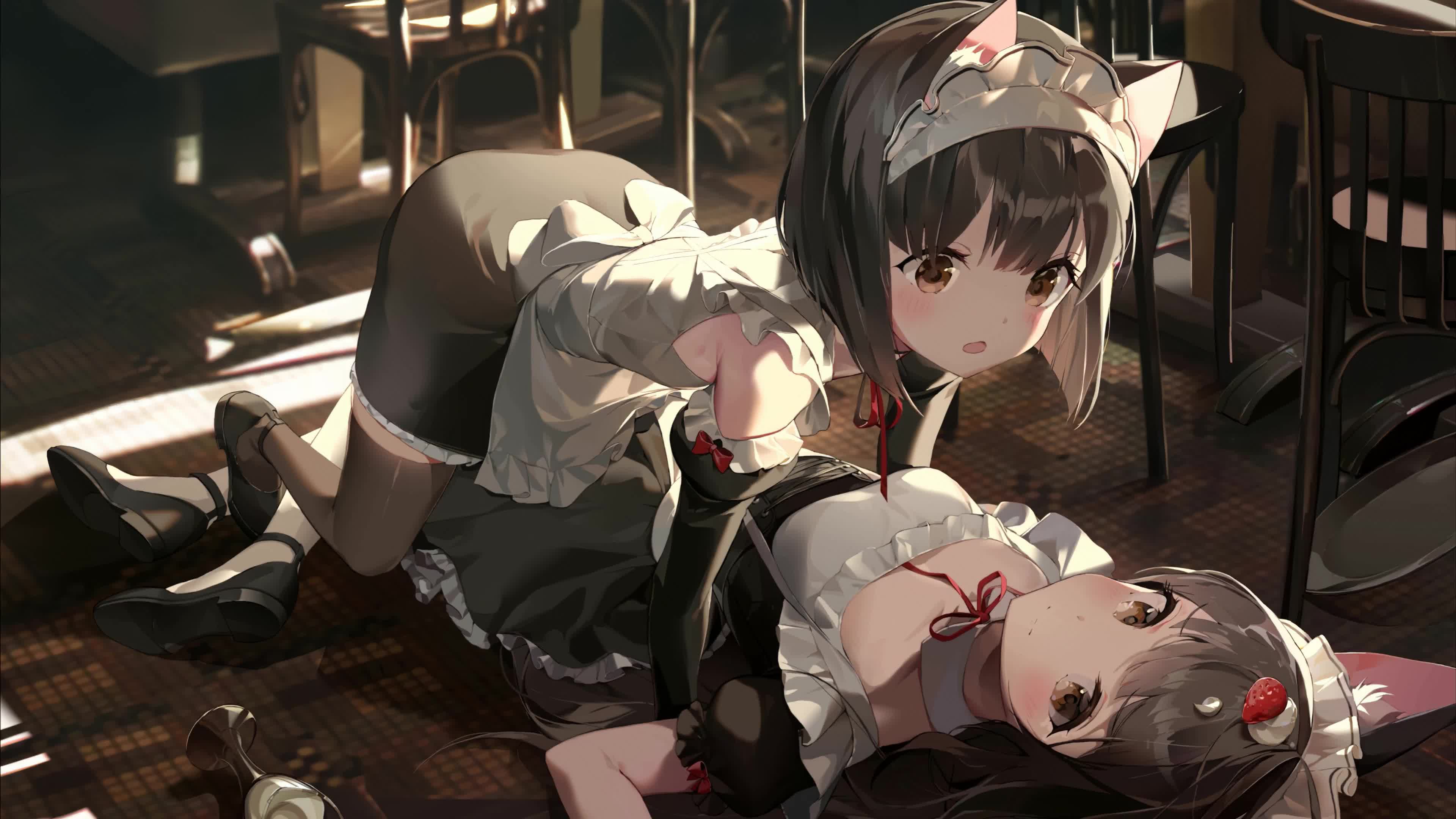 Loli and Neko Girls Maid Suite 4K Live Wallpaper