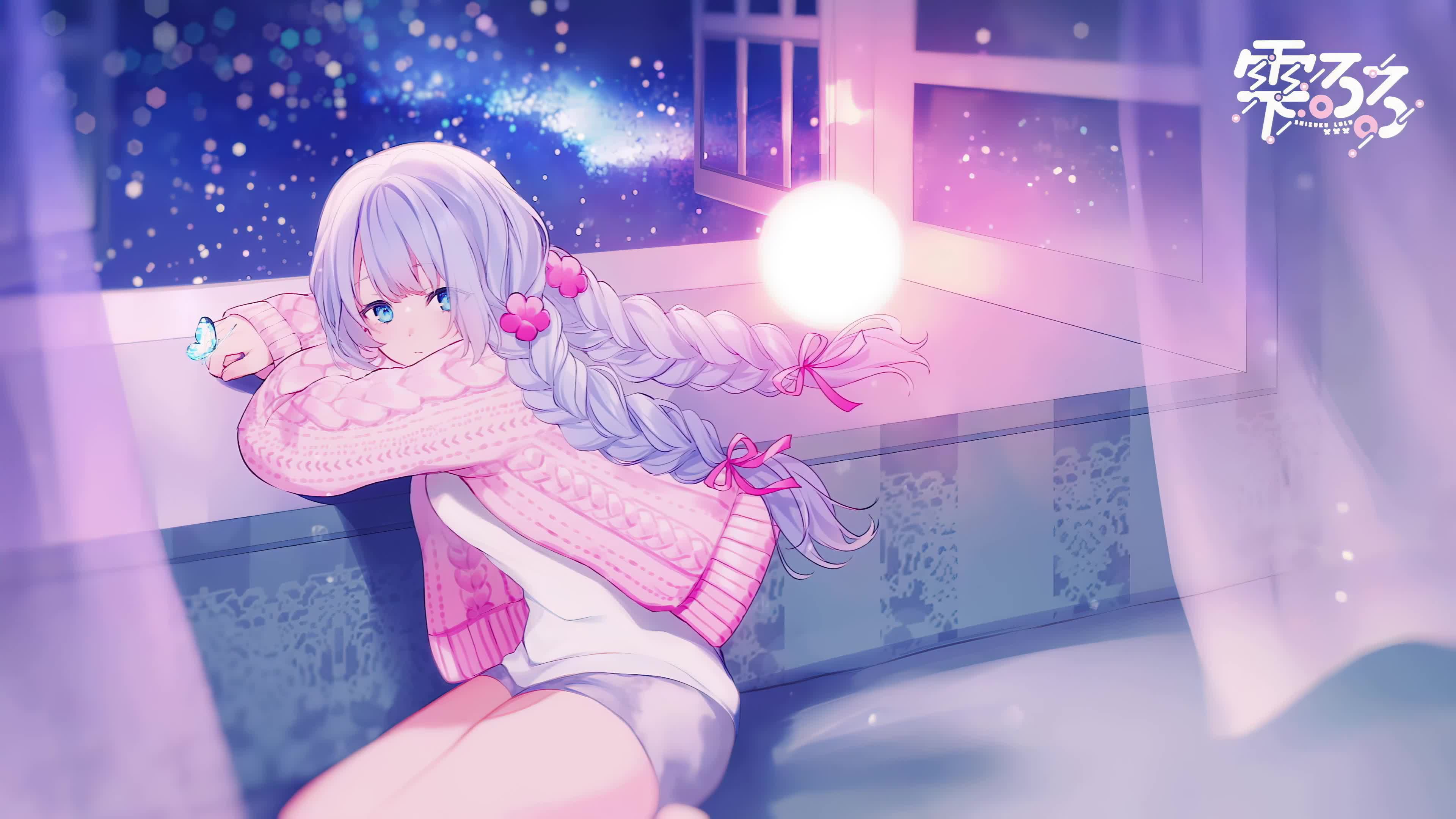 Shizuku Lulu Window  Snow Virtual YouTuber 4K Live Wallpaper
