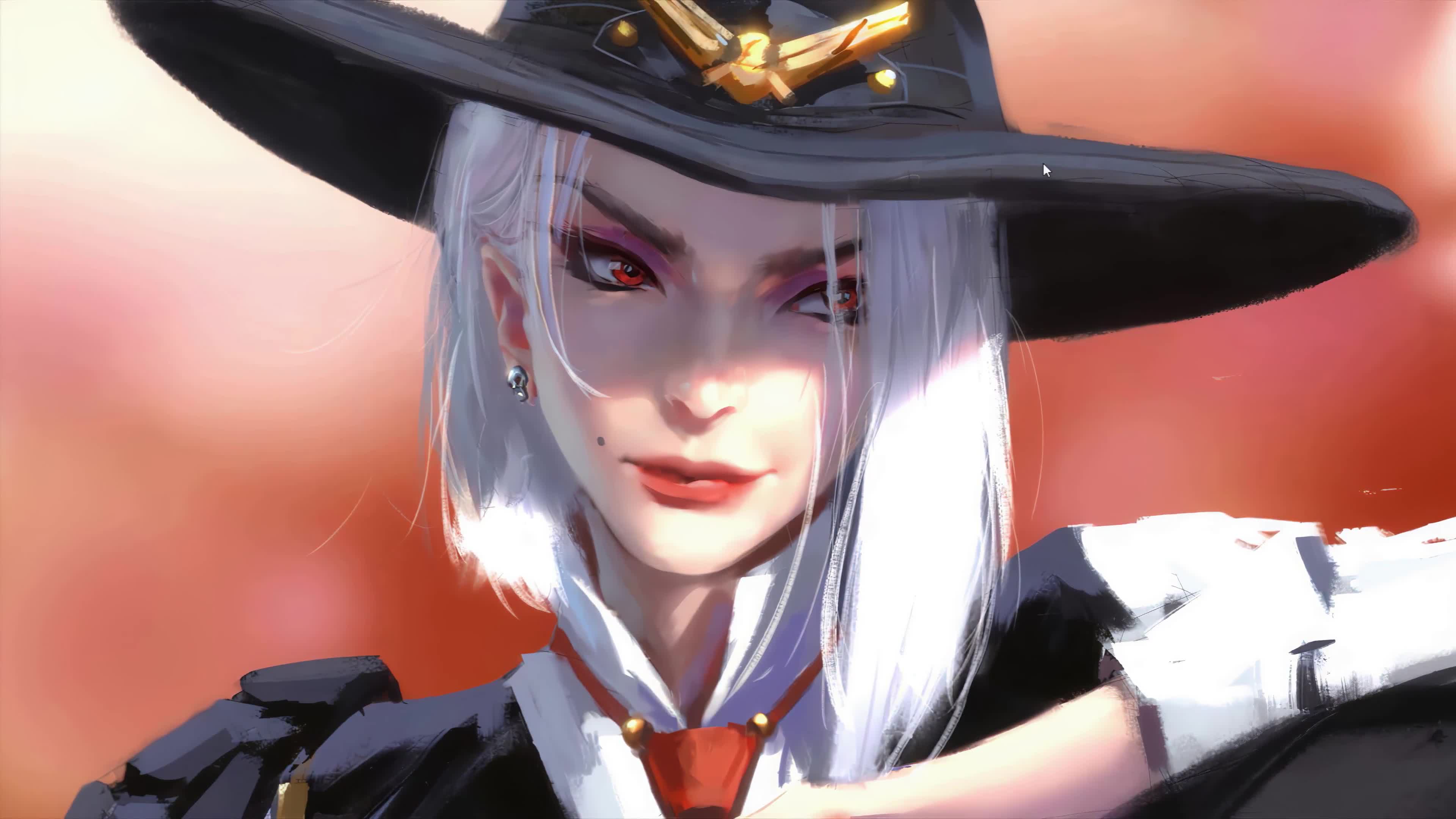 Cute Blonde Ashe is a Hero of Overwatch at 4K Live Wallpaper