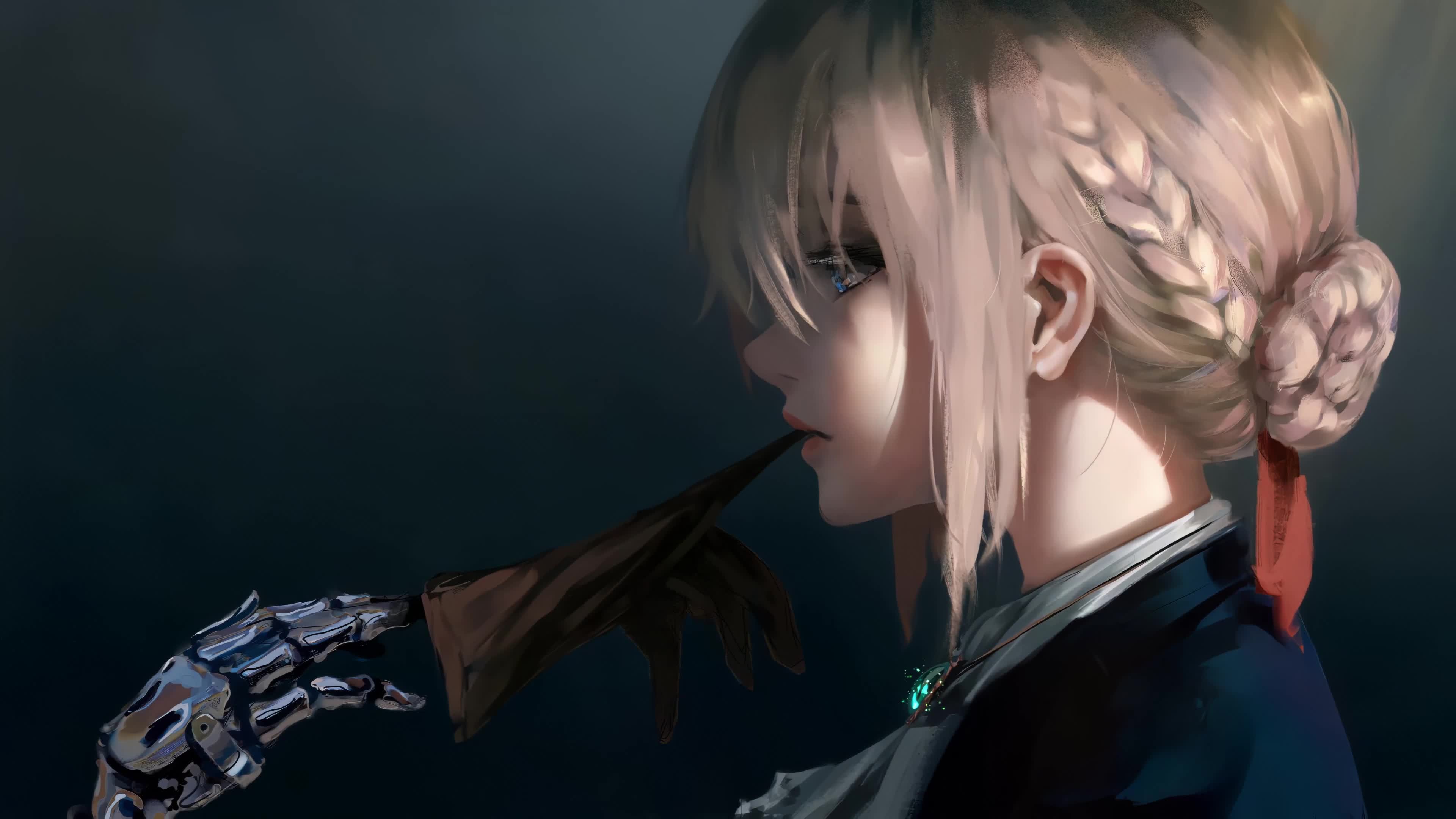 Violet Evergarden Adamantine Silver Prostheses 4K Live Wallpaper