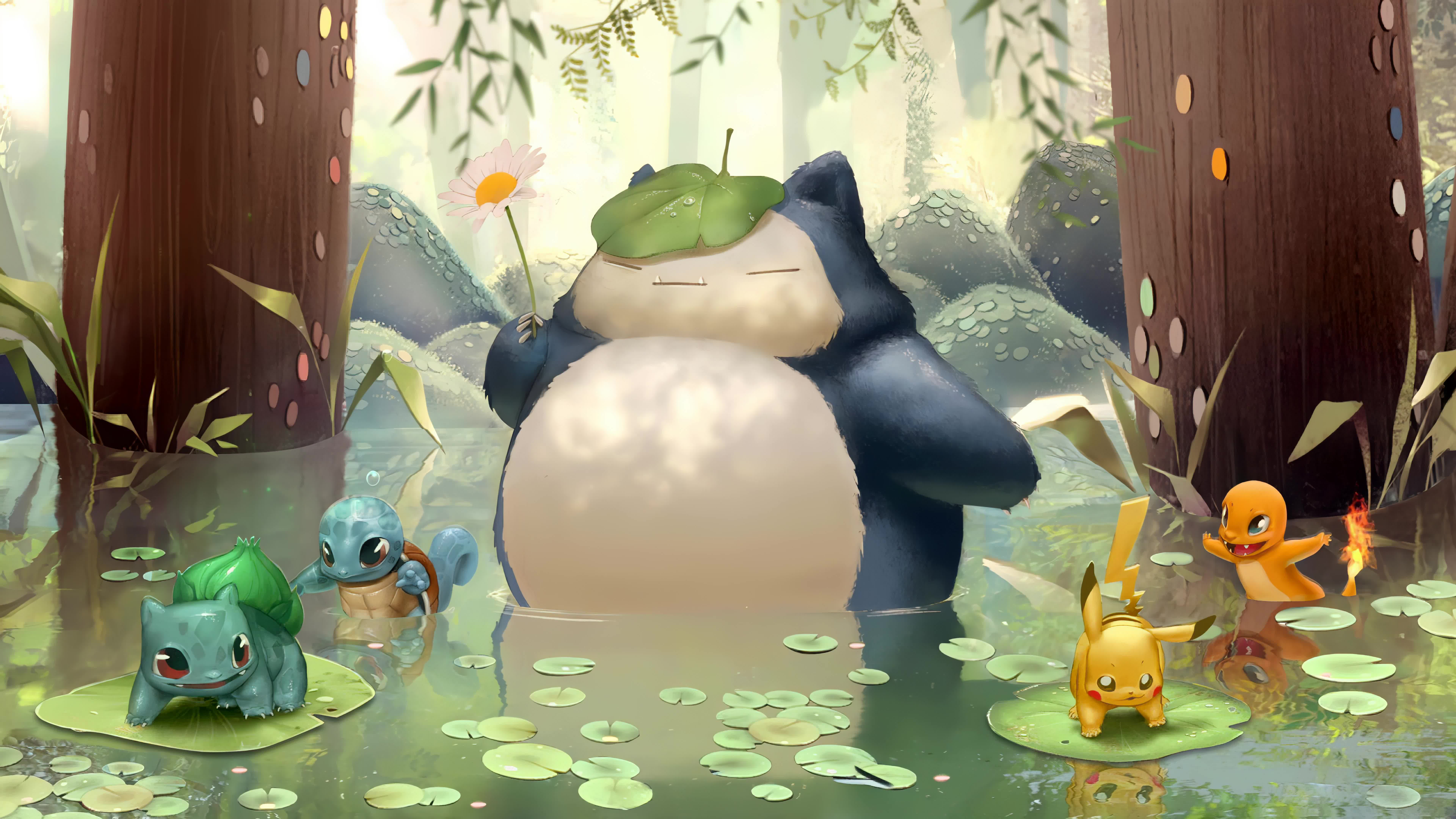 Pokemon Playing In The Water 8K Live Wallpaper