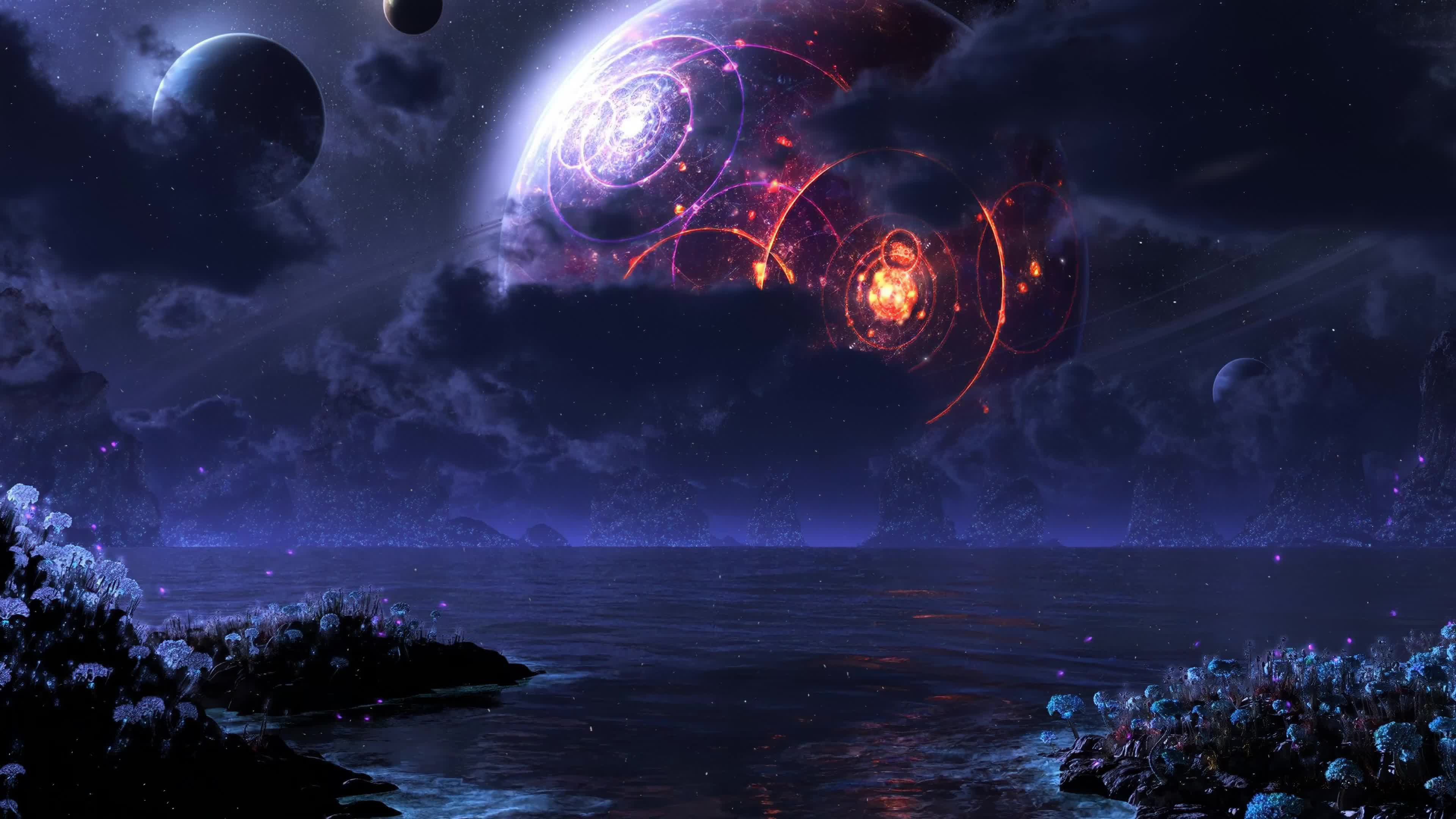 Planet X, Alien Landscape, Lake 4K Live Wallpaper