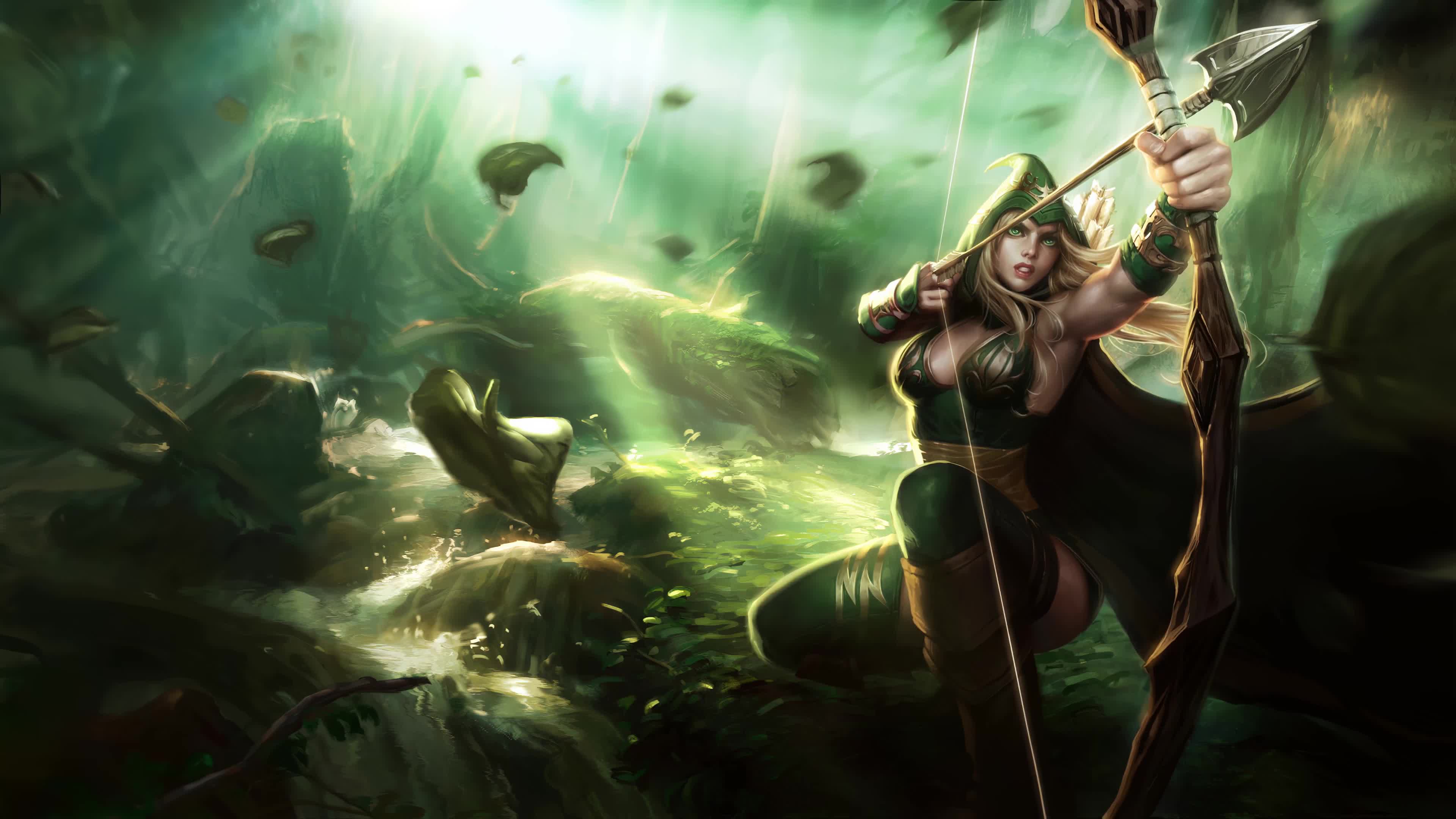 Ashe at Sherwood Forest, League Of Legends 4K Live Wallpaper