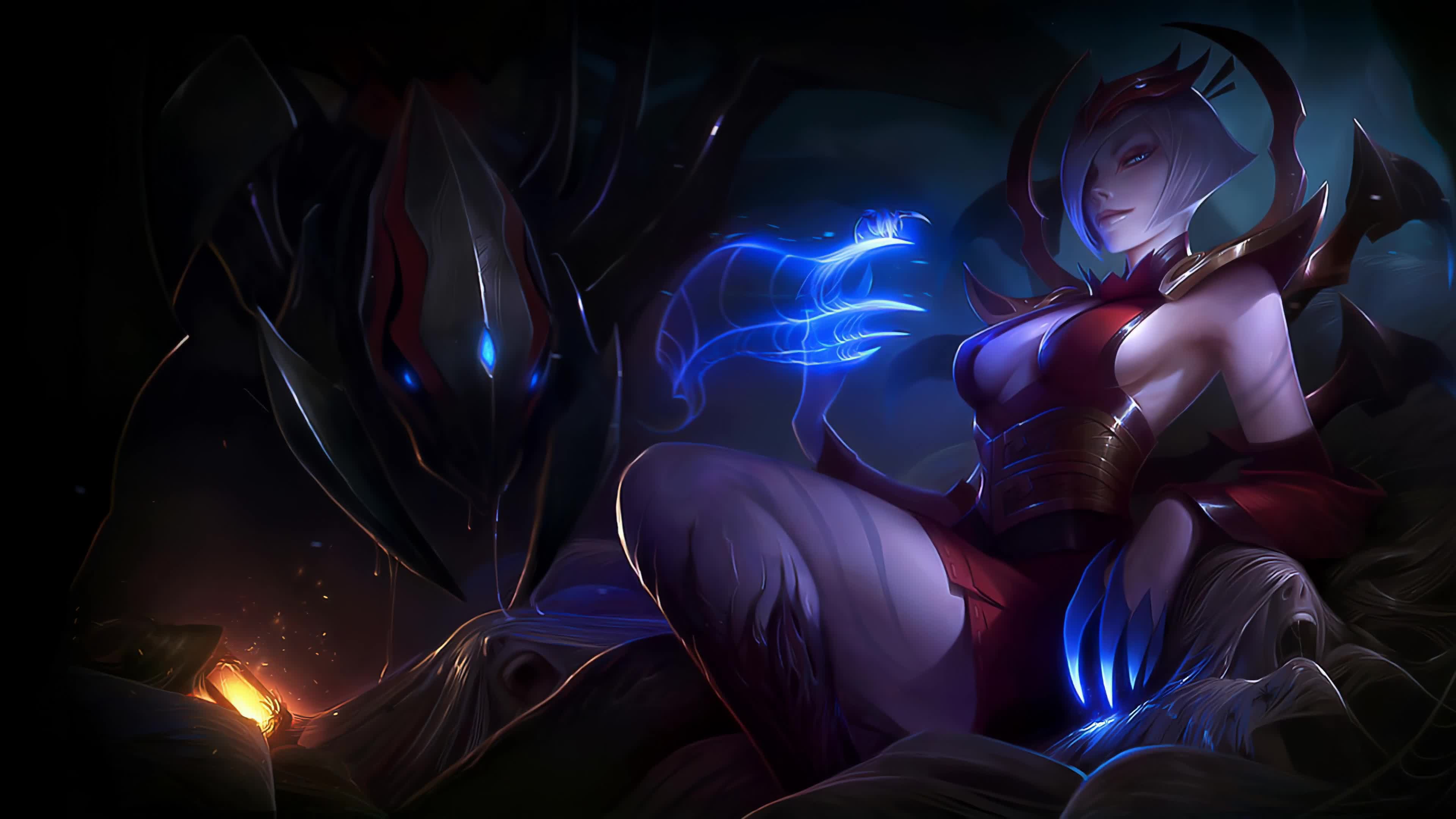 Blood Moon Elise with Claws League Of Legends 4K Live Wallpaper
