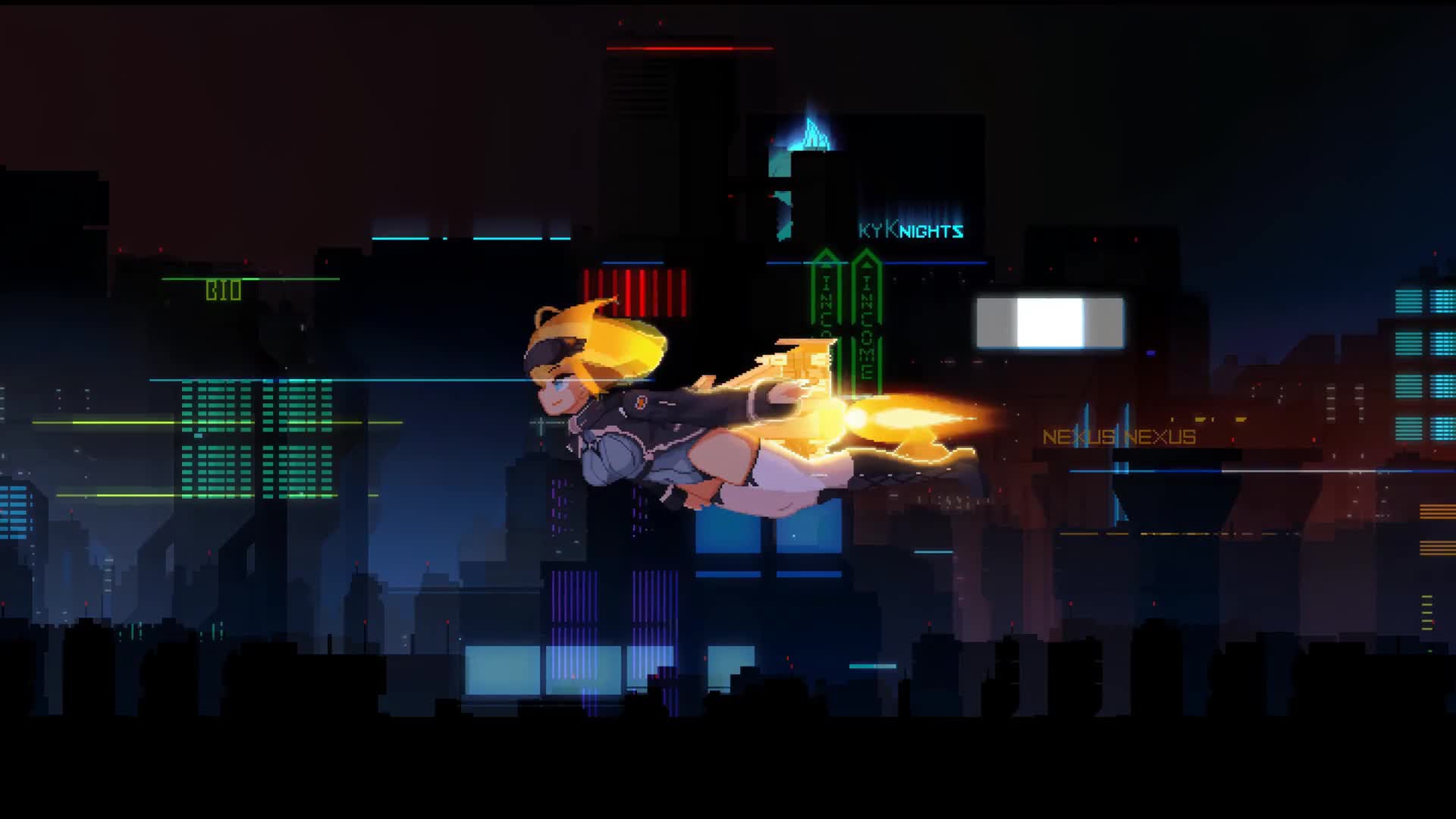 Griffon Flies over the City, Last Origin, Pixel Live Wallpaper